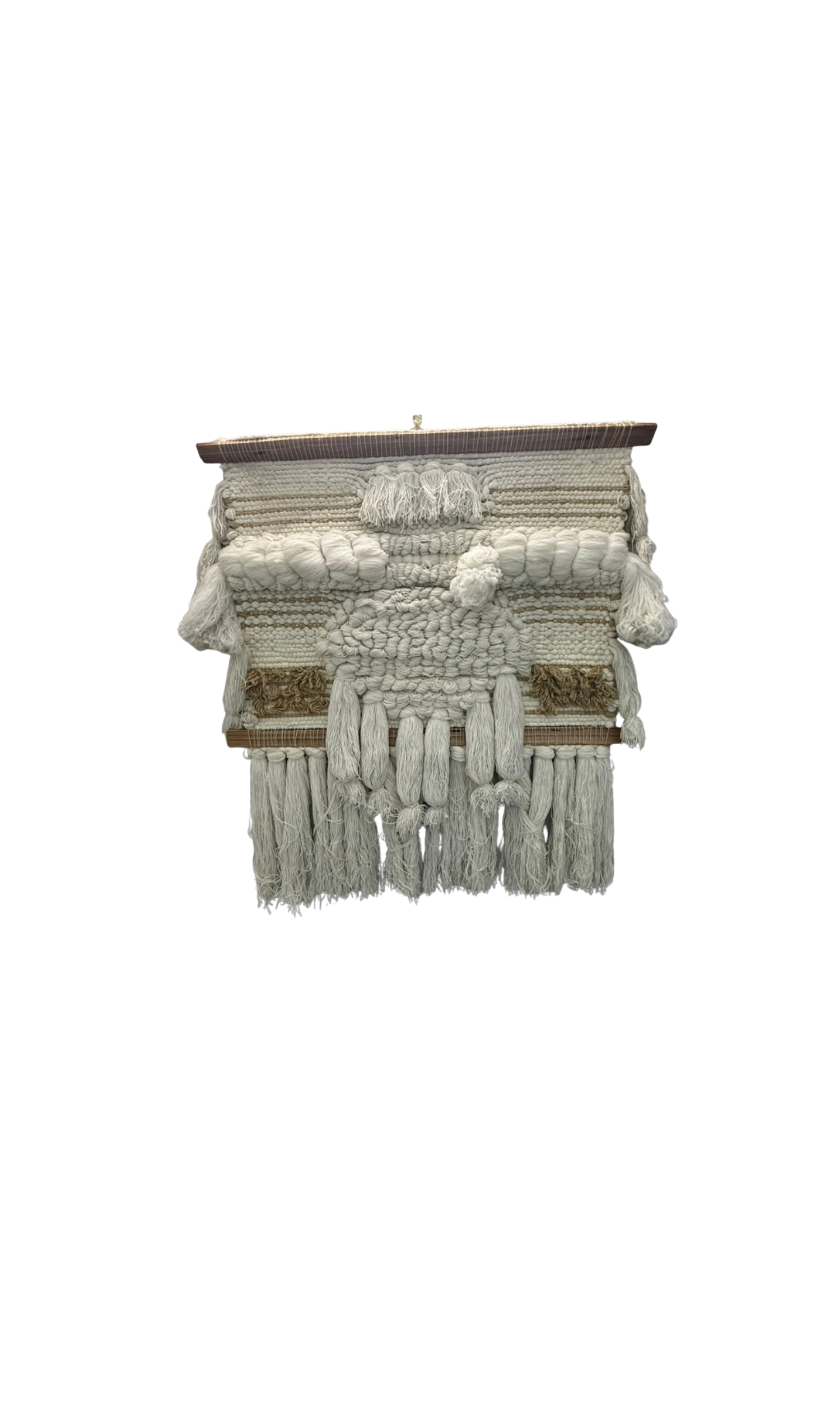 Mid-Century Chunky Woven Wool & Fiber Wall Hanging
