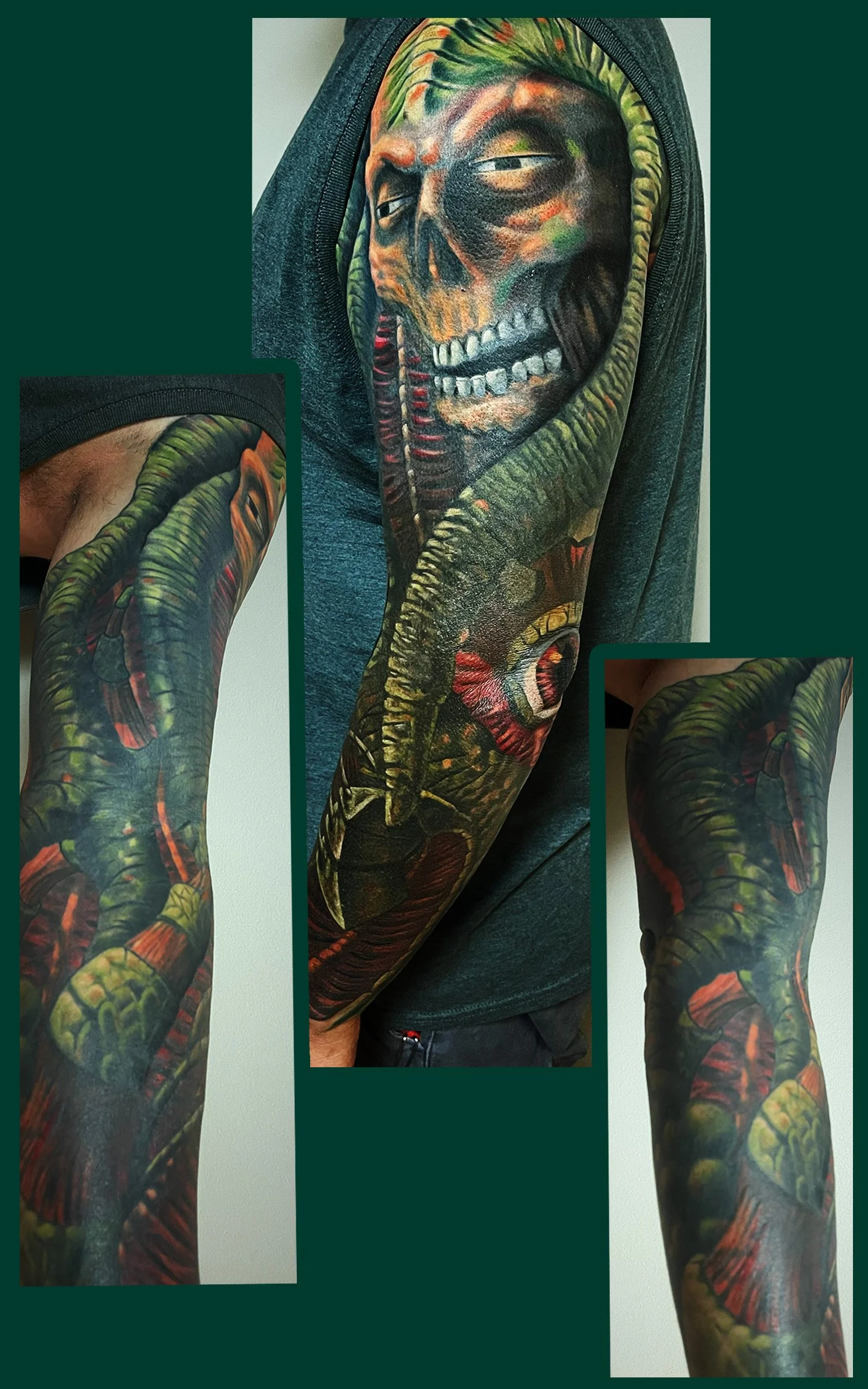 Undead Monster Sleeve in Color Realism Featuring Elephant-like Tentacles, and Fleshy Anatomy patterns