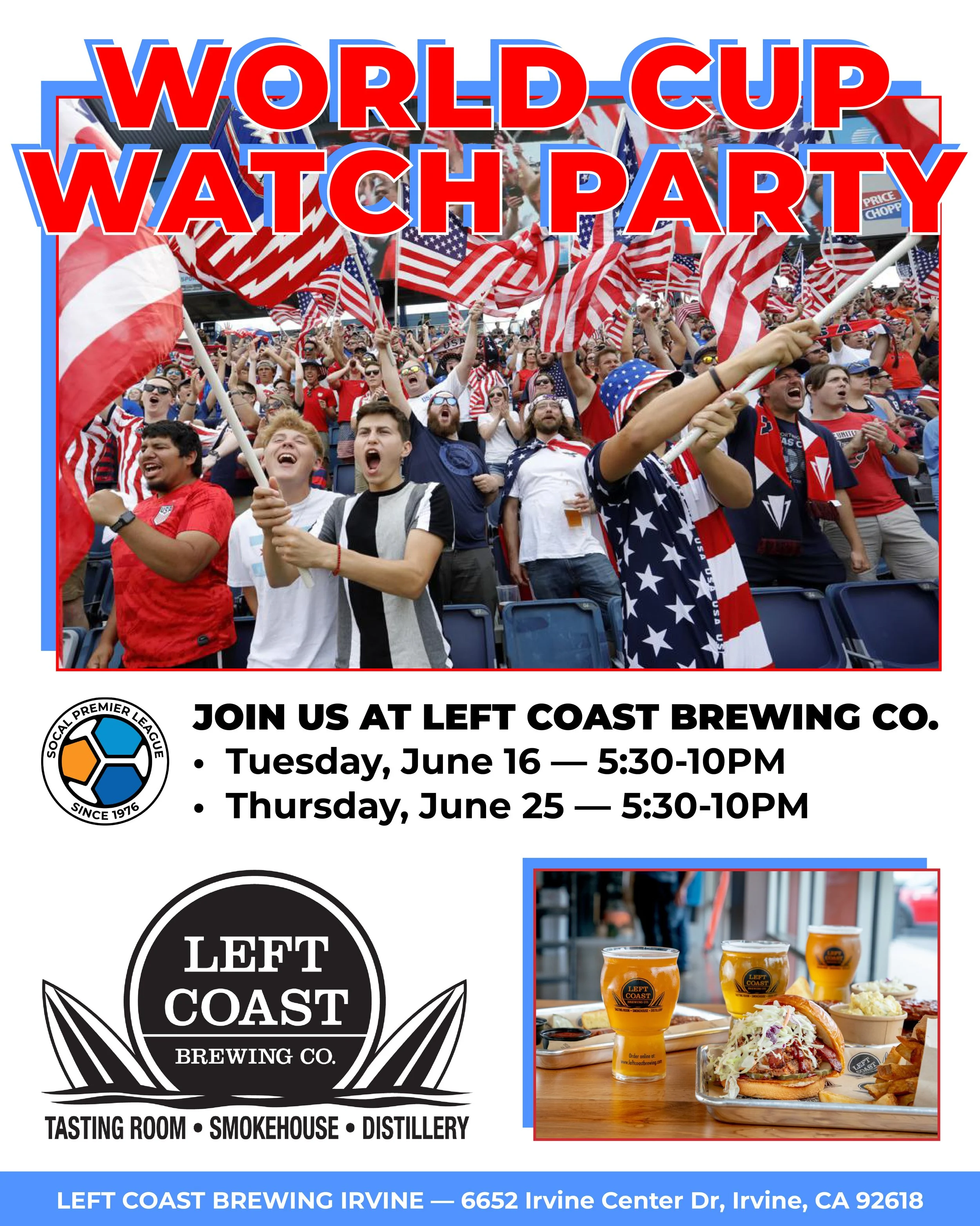 SoCal Premier League Partners with Left Coast Brewing Co. for World Cup Watch Parties