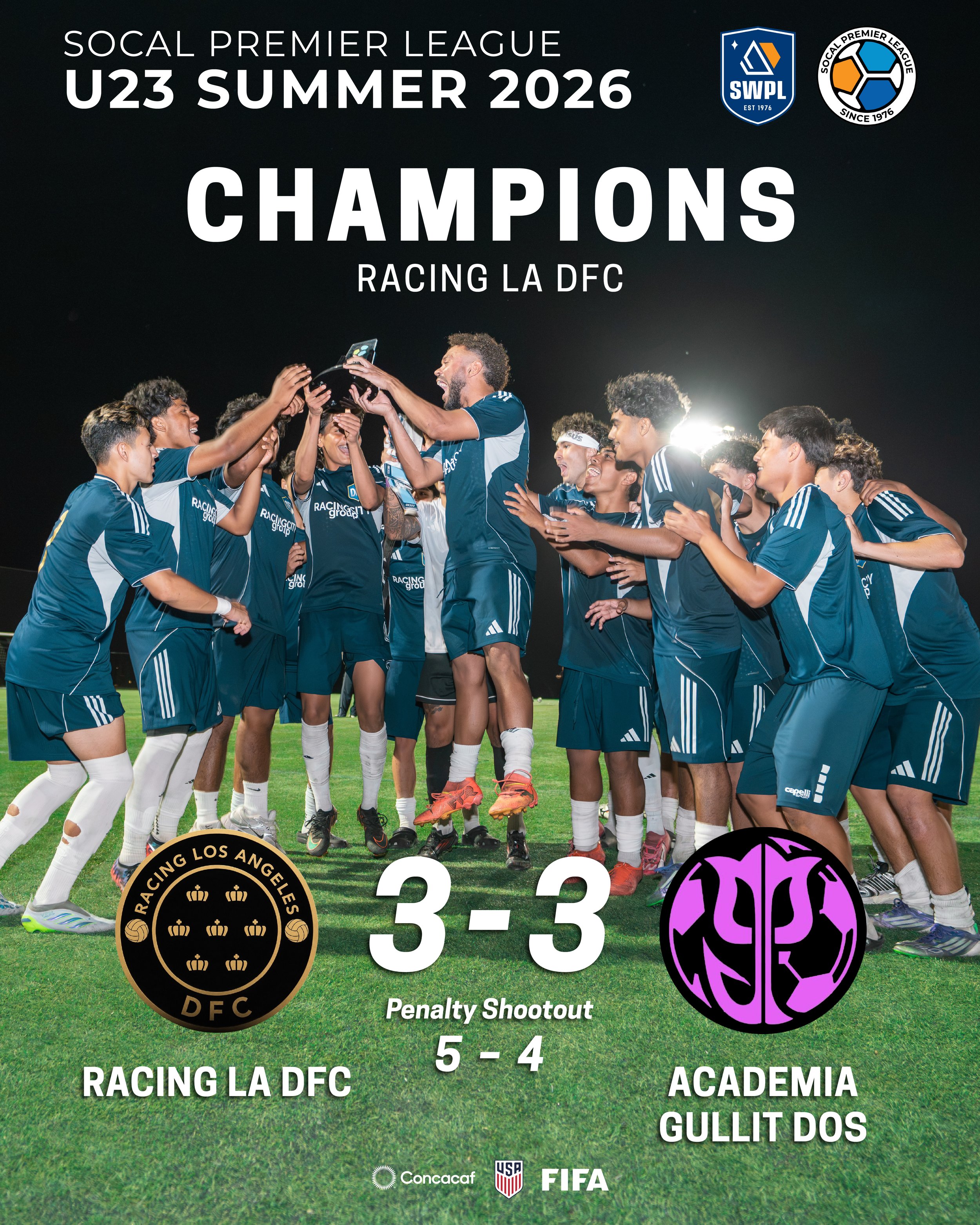 Racing LA DFC Claims U23 Summer Title in Penalty Shootout