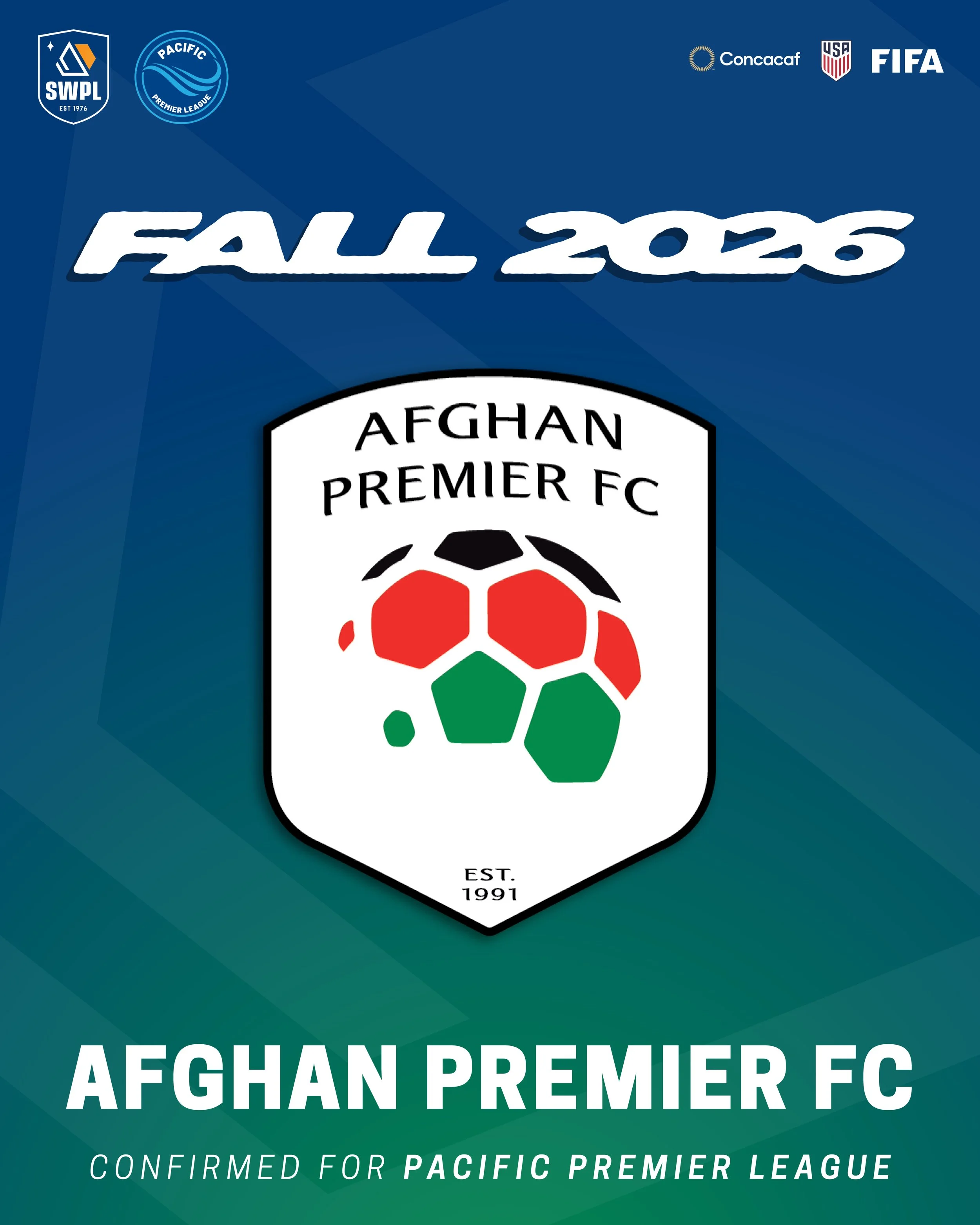 Afghan Premier FC Confirmed for Pacific Premier League Fall Season