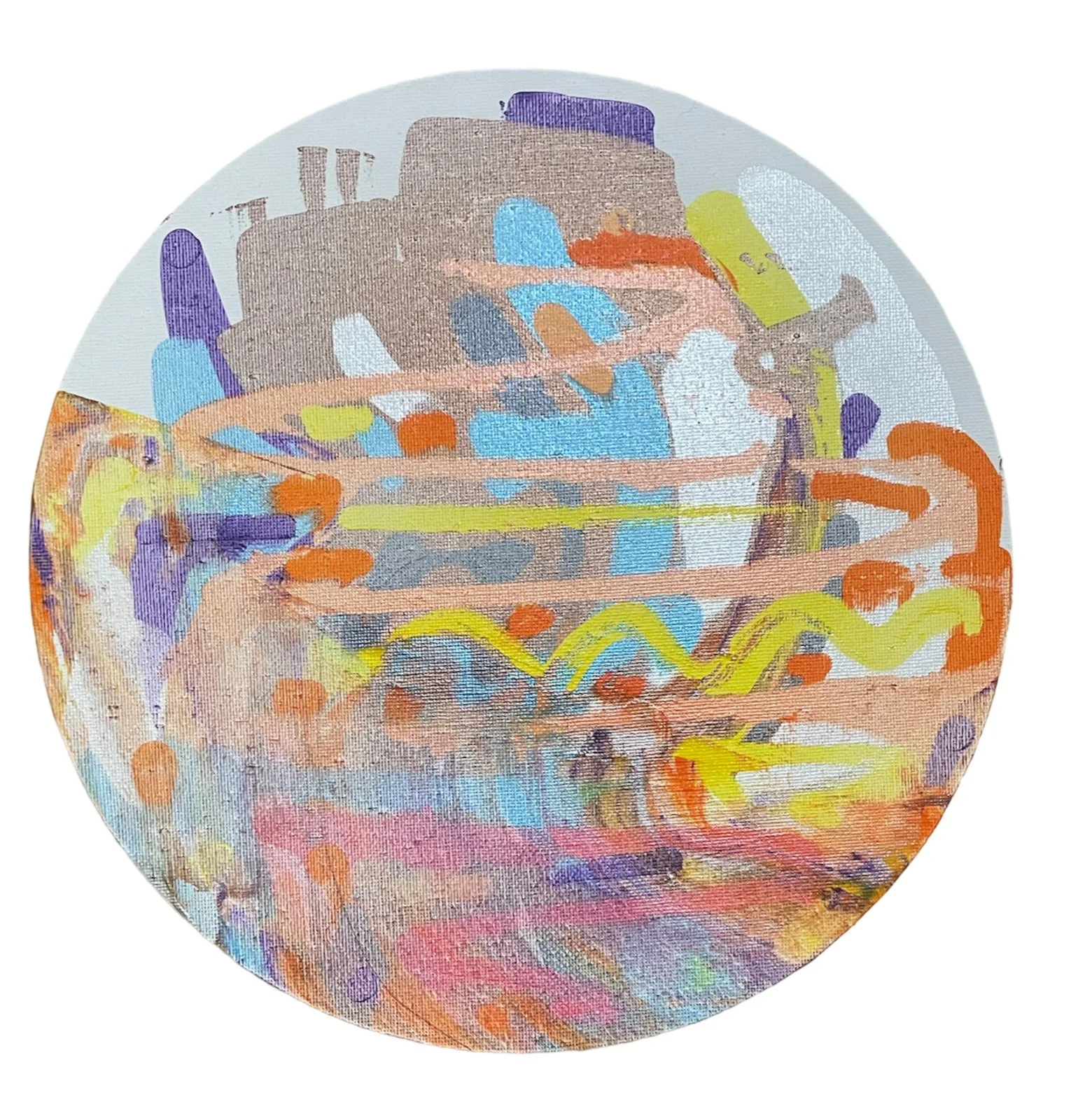 Playground, 2023,

8' diameter

Acrylic on Canvas