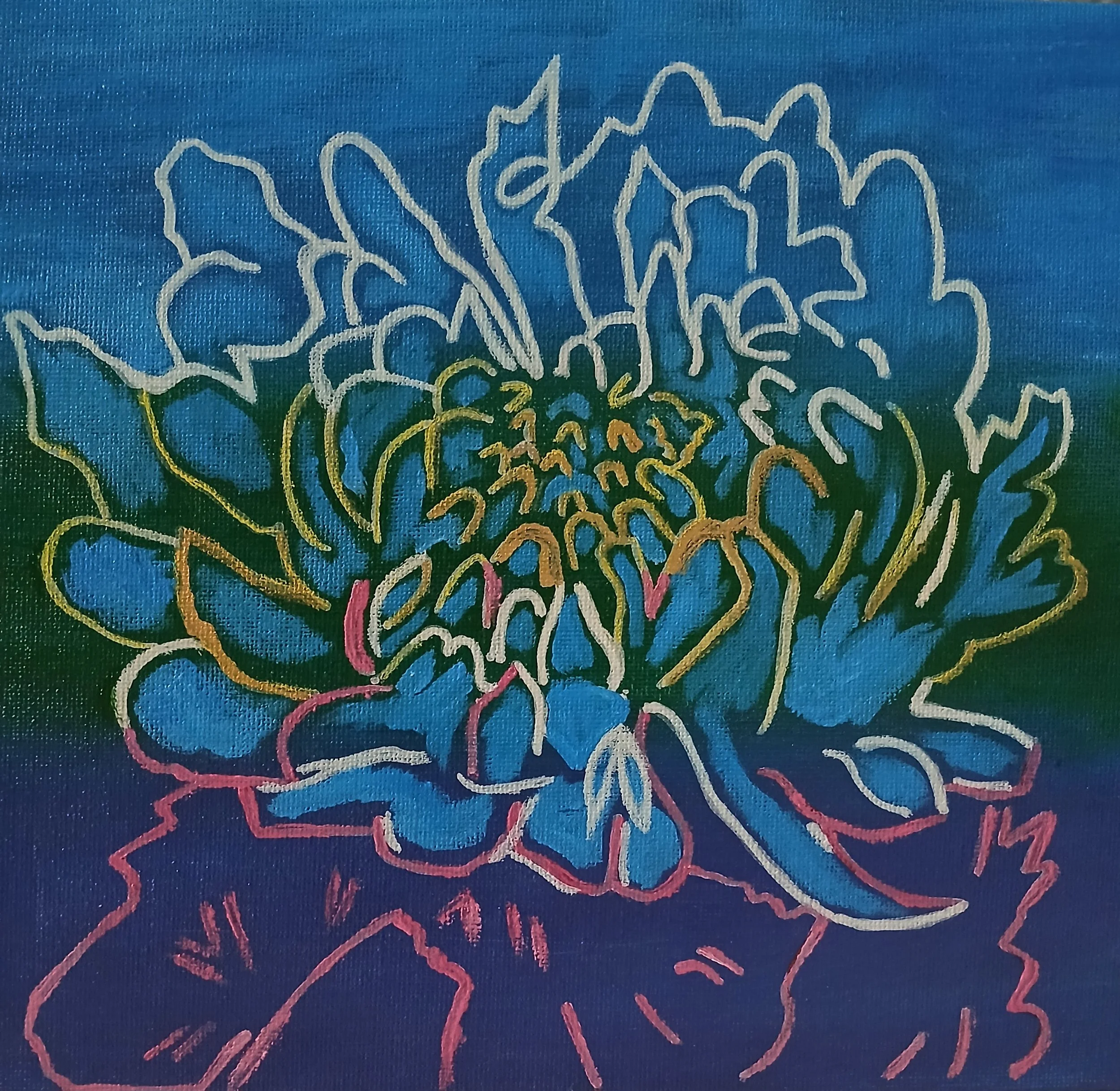 Flower Pedals Lined in White
