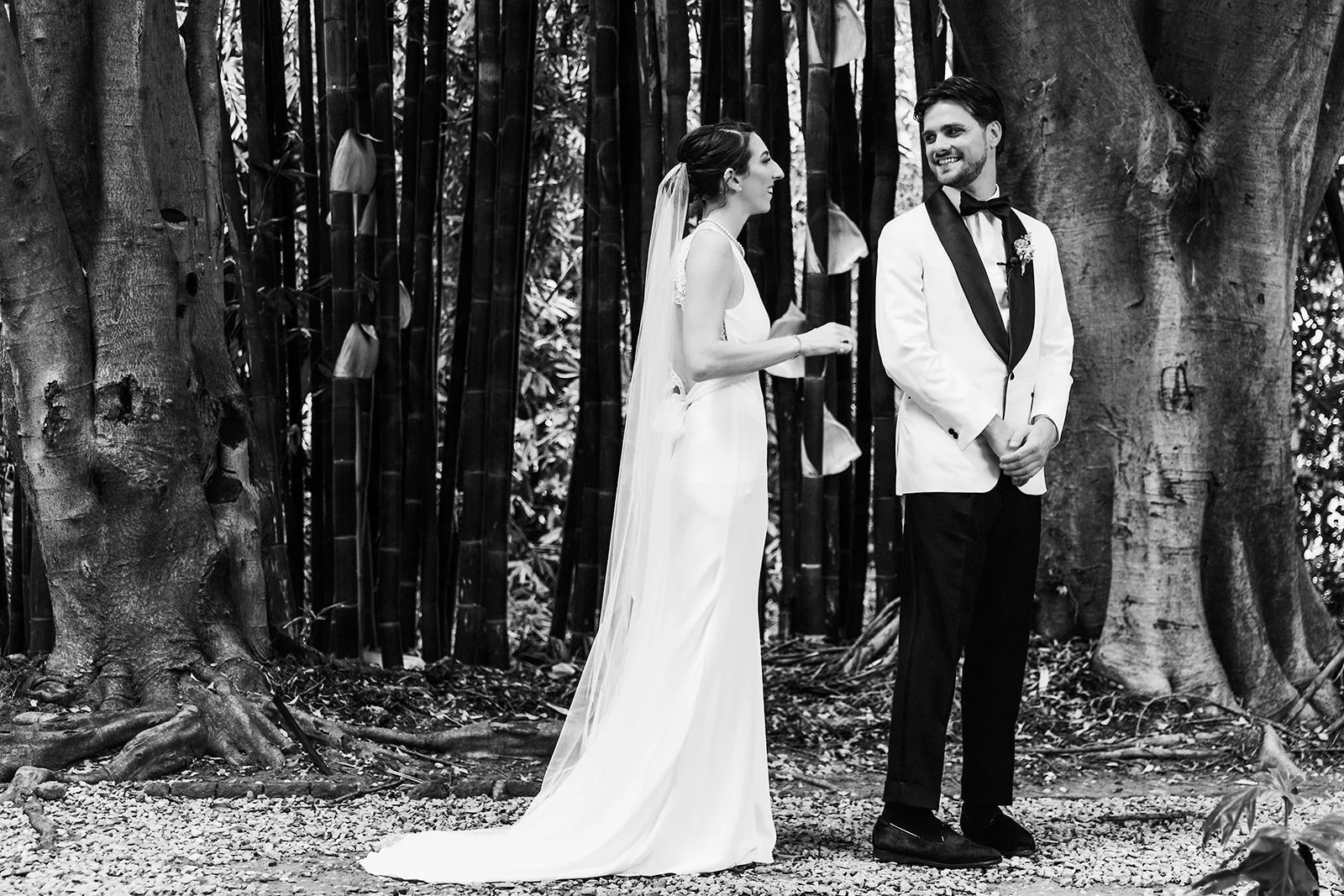 Bride and groom first look