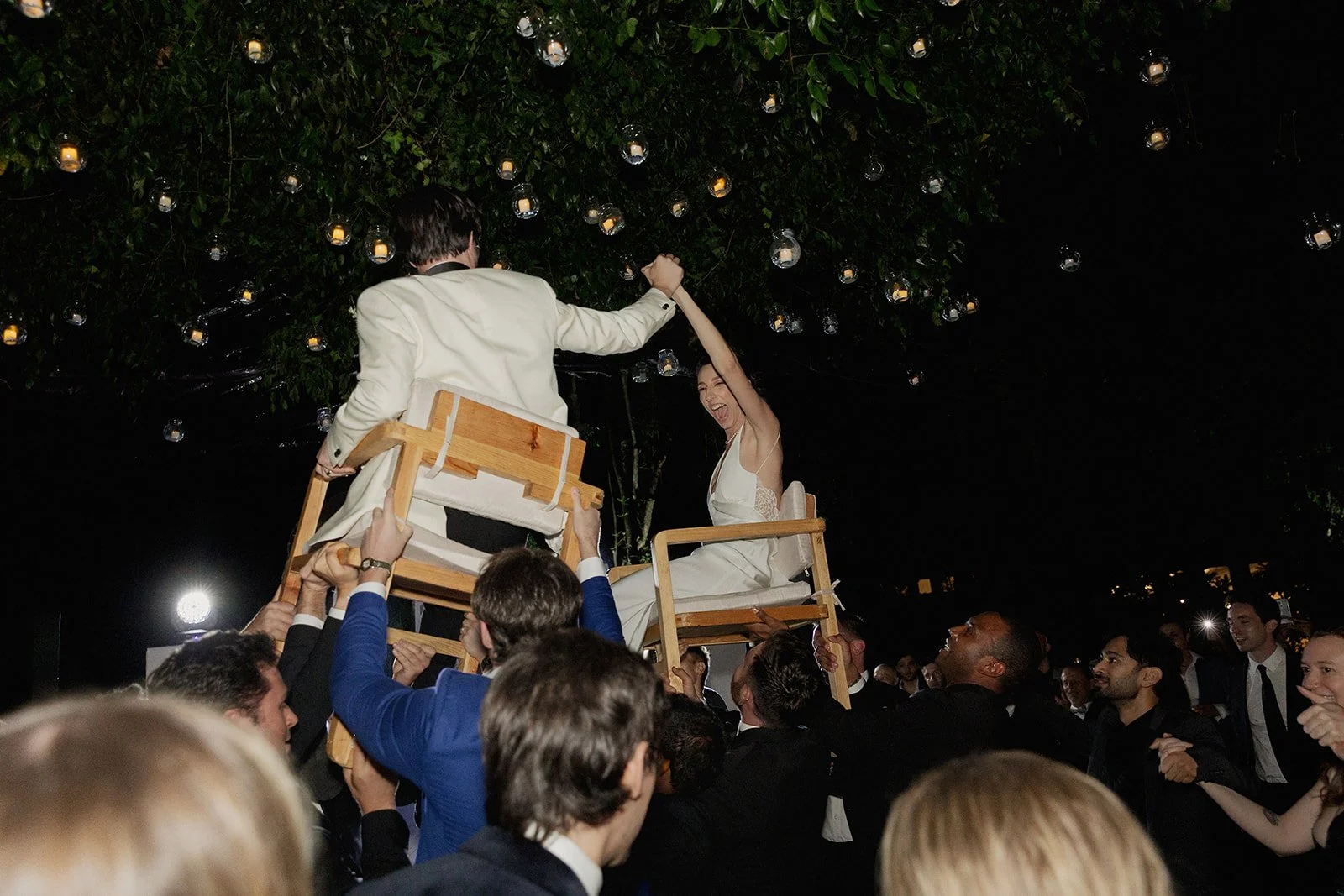 Bride and groom at the party