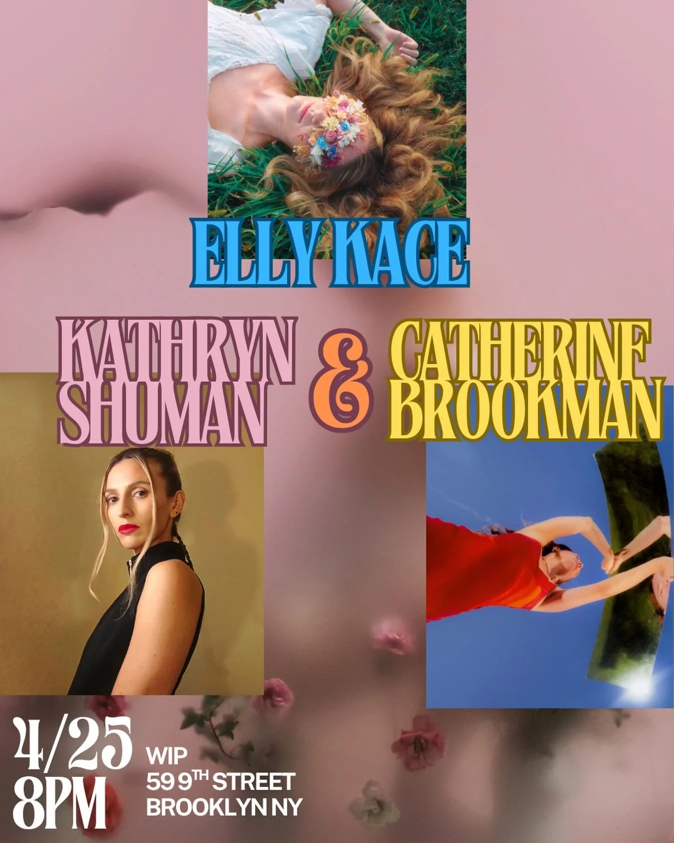 I&rsquo;m so happy to reunite with Kathryn Shuman @kathrynshuman_ to play a duo set on Saturday at @wipnycstudio 🌸 The magical Elly Kace @ellykacemusic will open up the night 🌸

Free / suggested donation 💓