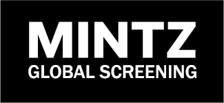Black rectangular logo with the words "Mintz Global Screening" on the inside.