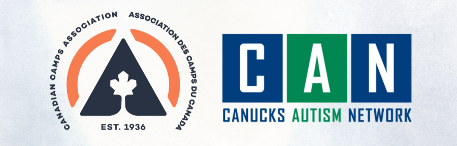 the logo of the Canadian Camps Association next to the logo for the Canucks Autism Network