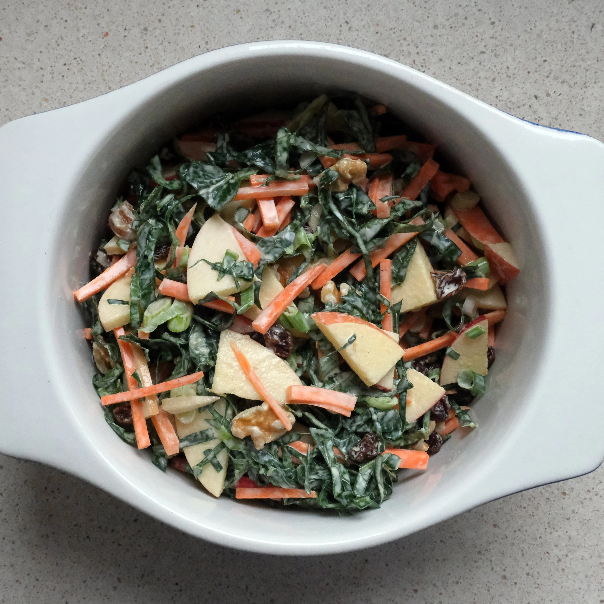 Broccoli Leaf and Apple Slaw