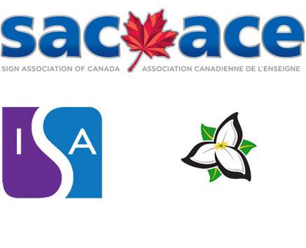 Sign Association of Canada, International Sign Association and Ontario sign association logos