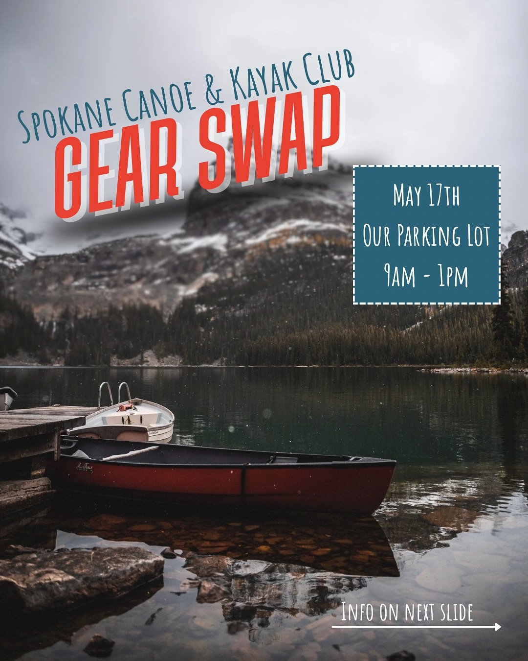 Heyo! 👋 

We&rsquo;re hosting a gear swap! We&rsquo;re partnering with @spokanecanoekayakclub on May 17th for all the paddling deals, our shop will also be open an hour early that day so you can come stock up on your summer gear. 

Can&rsquo;t wait 