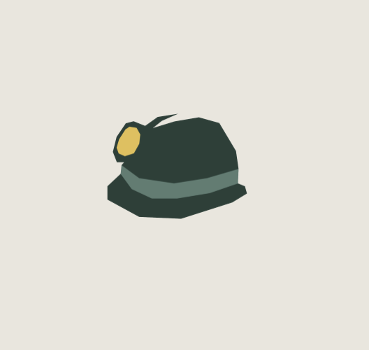 Graphic of a dark green coal miners helmet