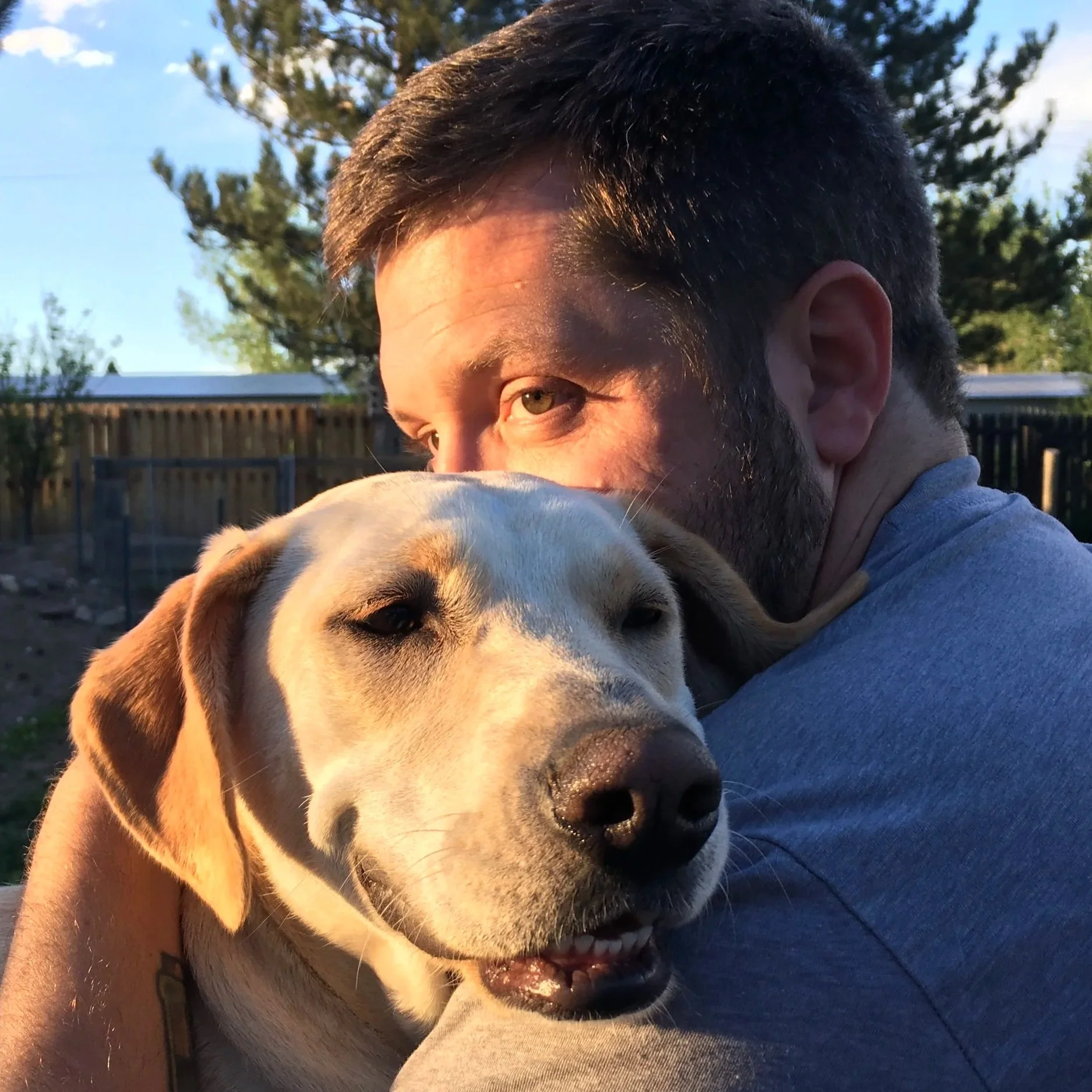 Teaching Artist Kevin with his dog