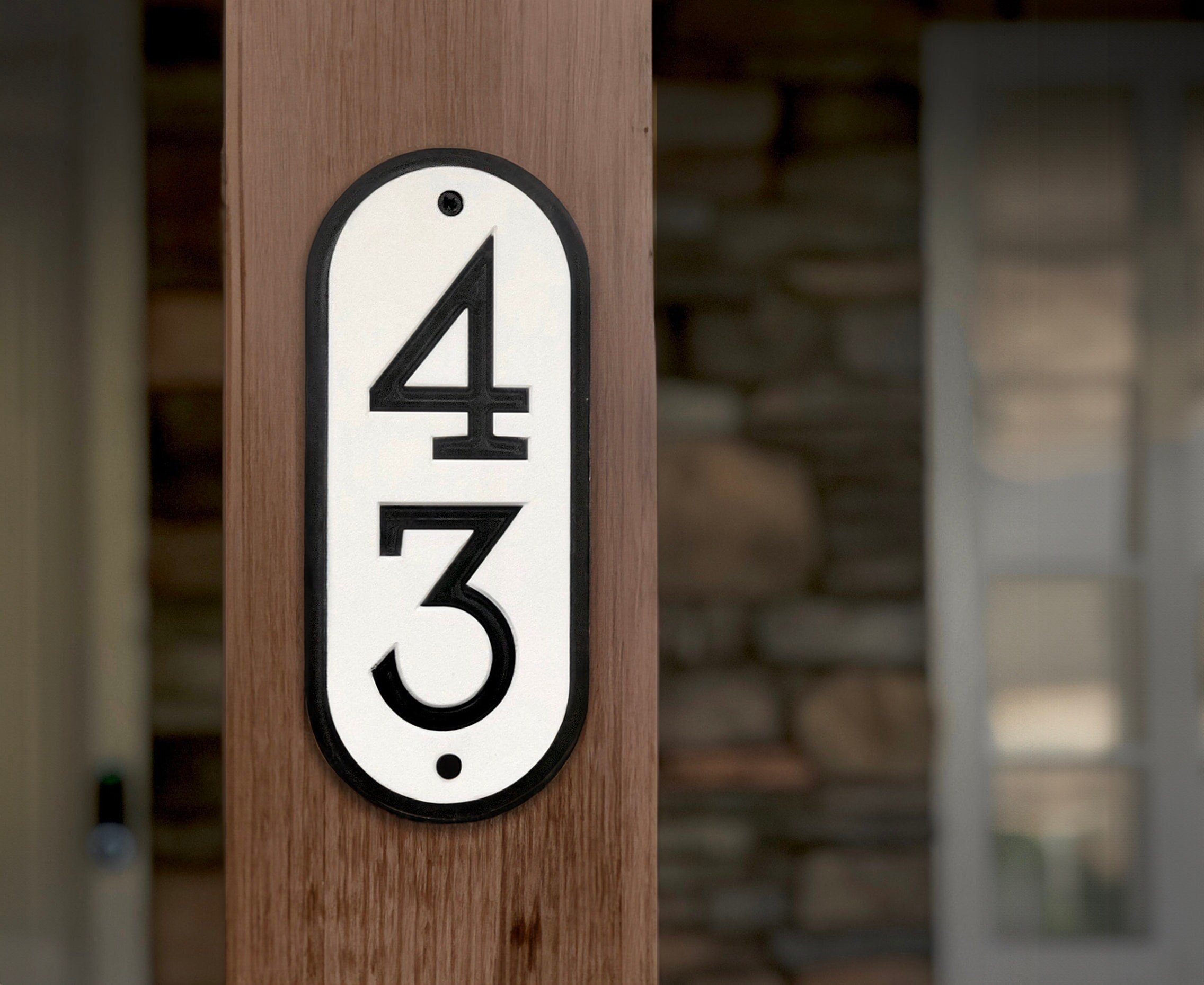 Modern Address Plaque for Mailbox Post