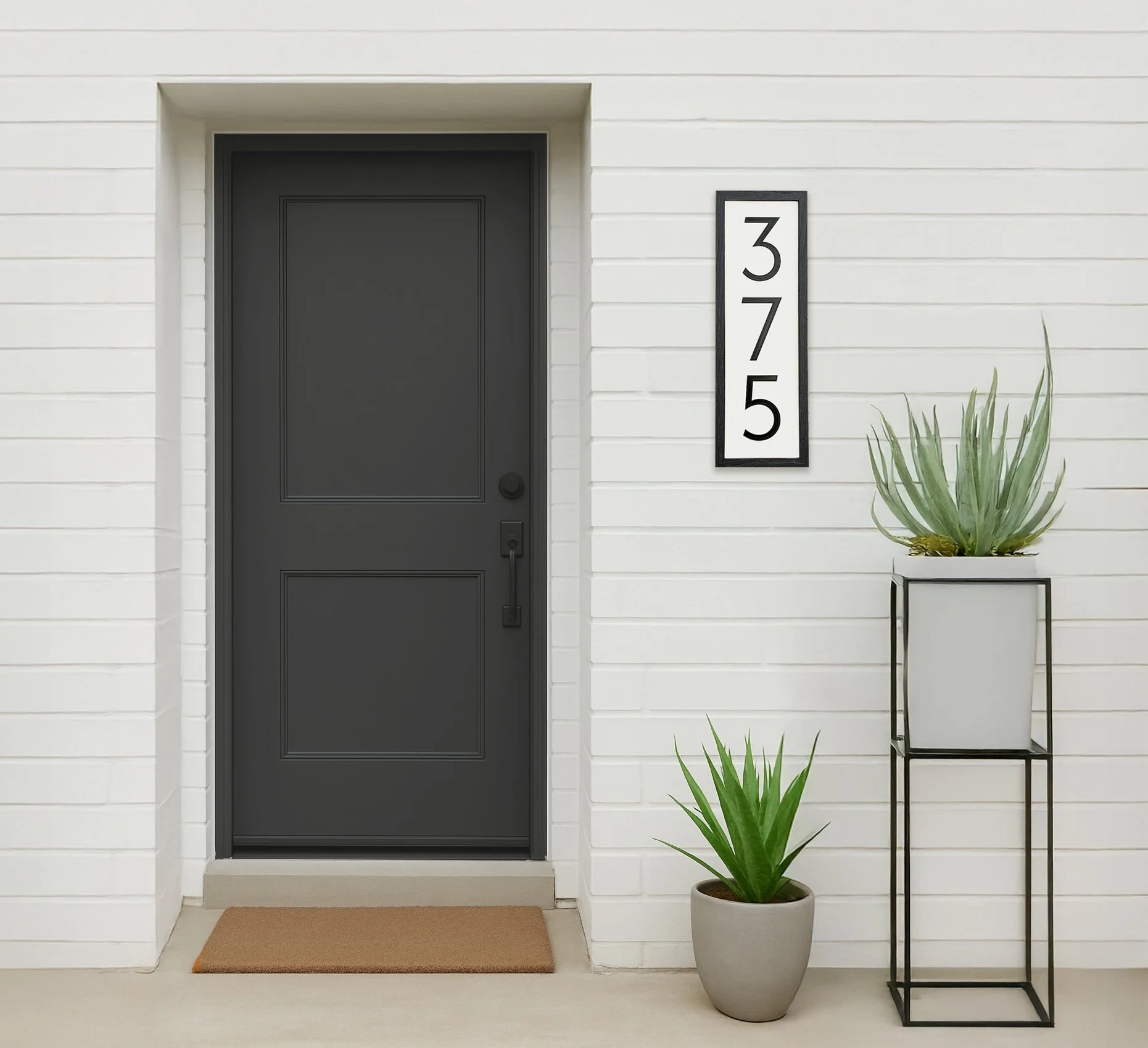 Vertical Framed Modern Address Sign 