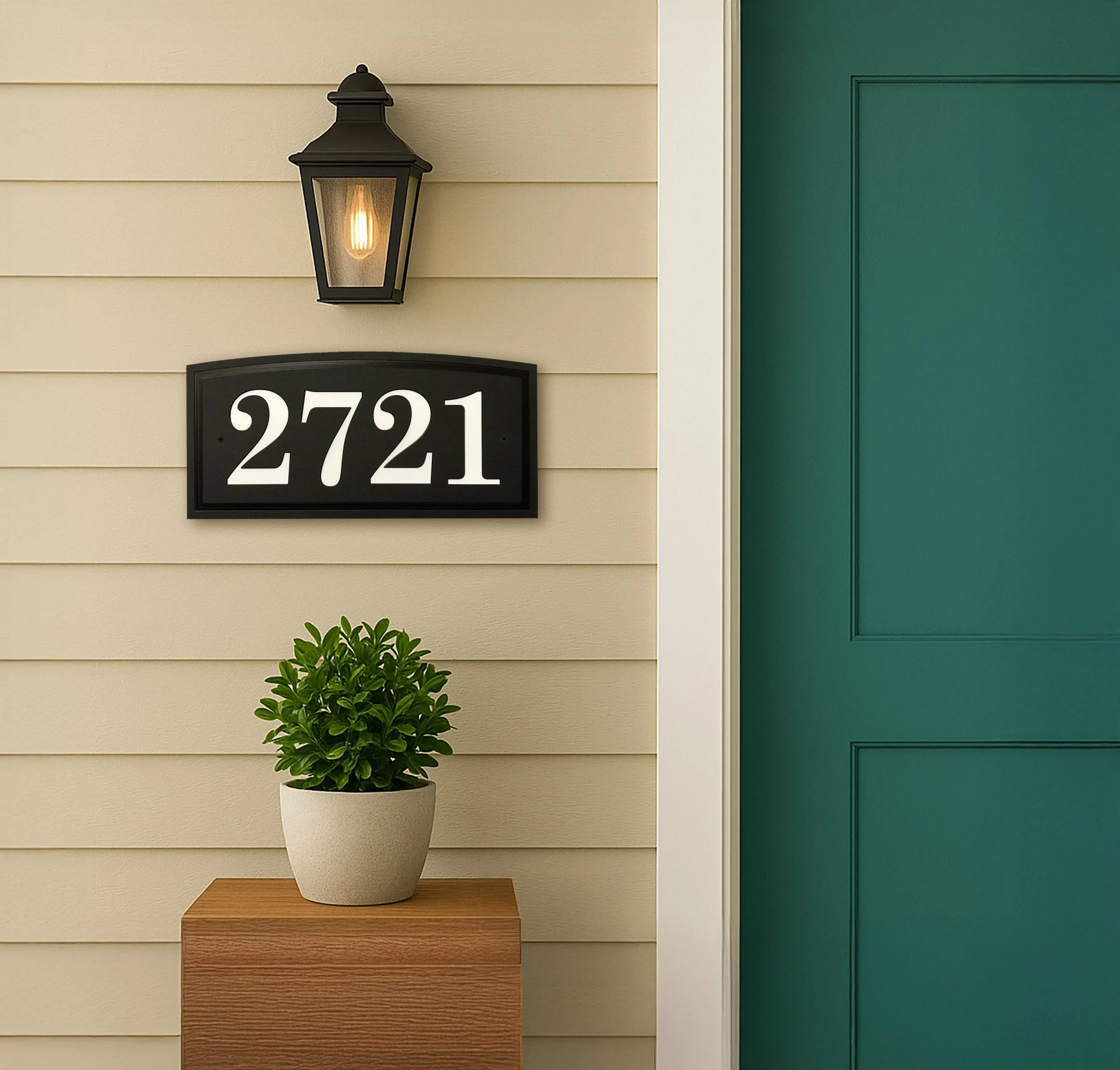 Arched Address Sign in Black