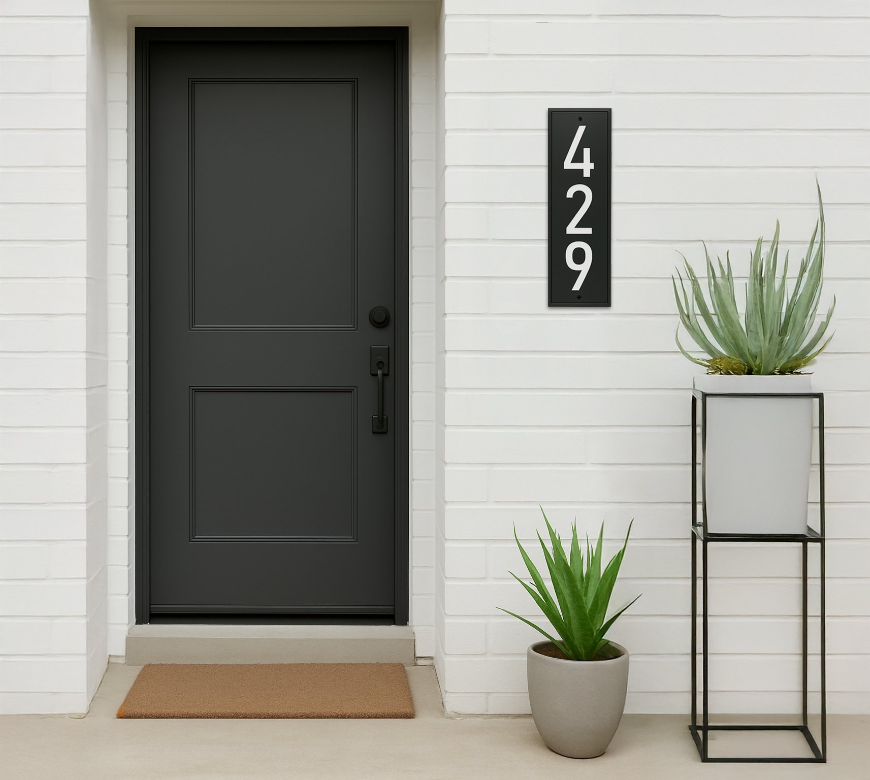 Modern House Number Sign Black Vertical Address Sign.jpg