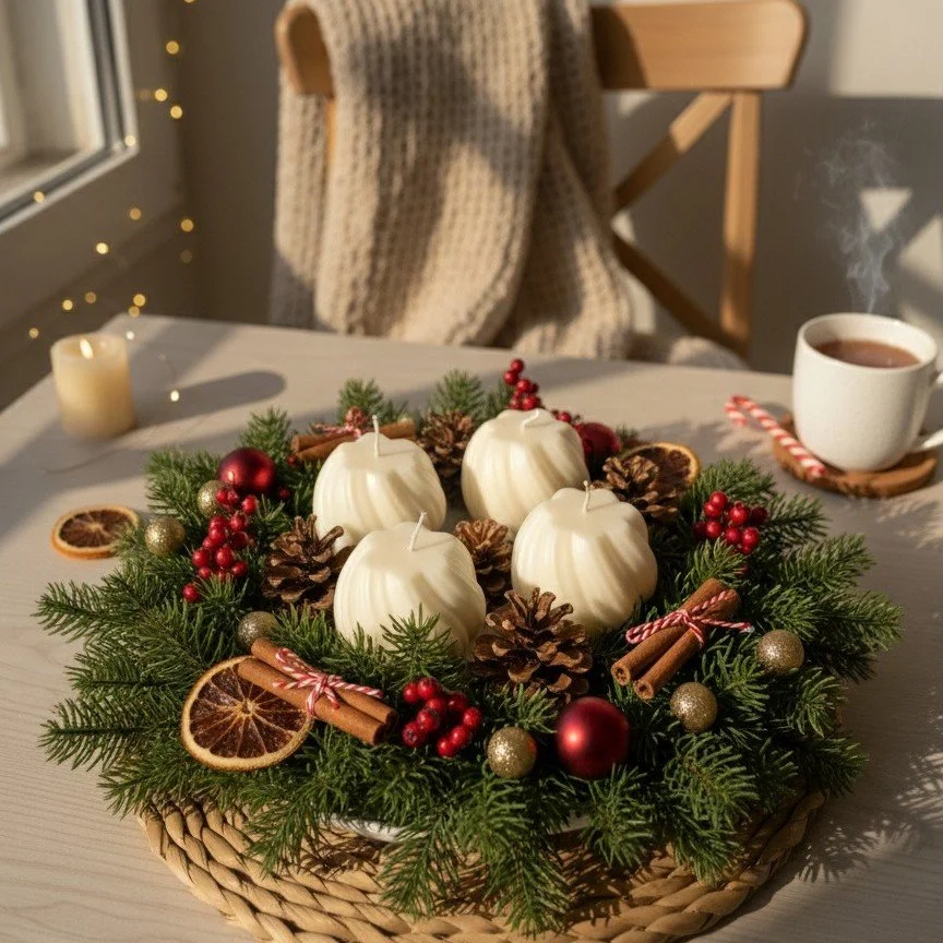 Spiralna sveča simbolizira tok, ravnovesje in mir - popolna za tvoj decembrski oltar svetlobe.

Elegantna, a naravna. Posebna in umirjena.

🕯️ Ročno ulita iz repičnega voska, popolna za adventni venček.