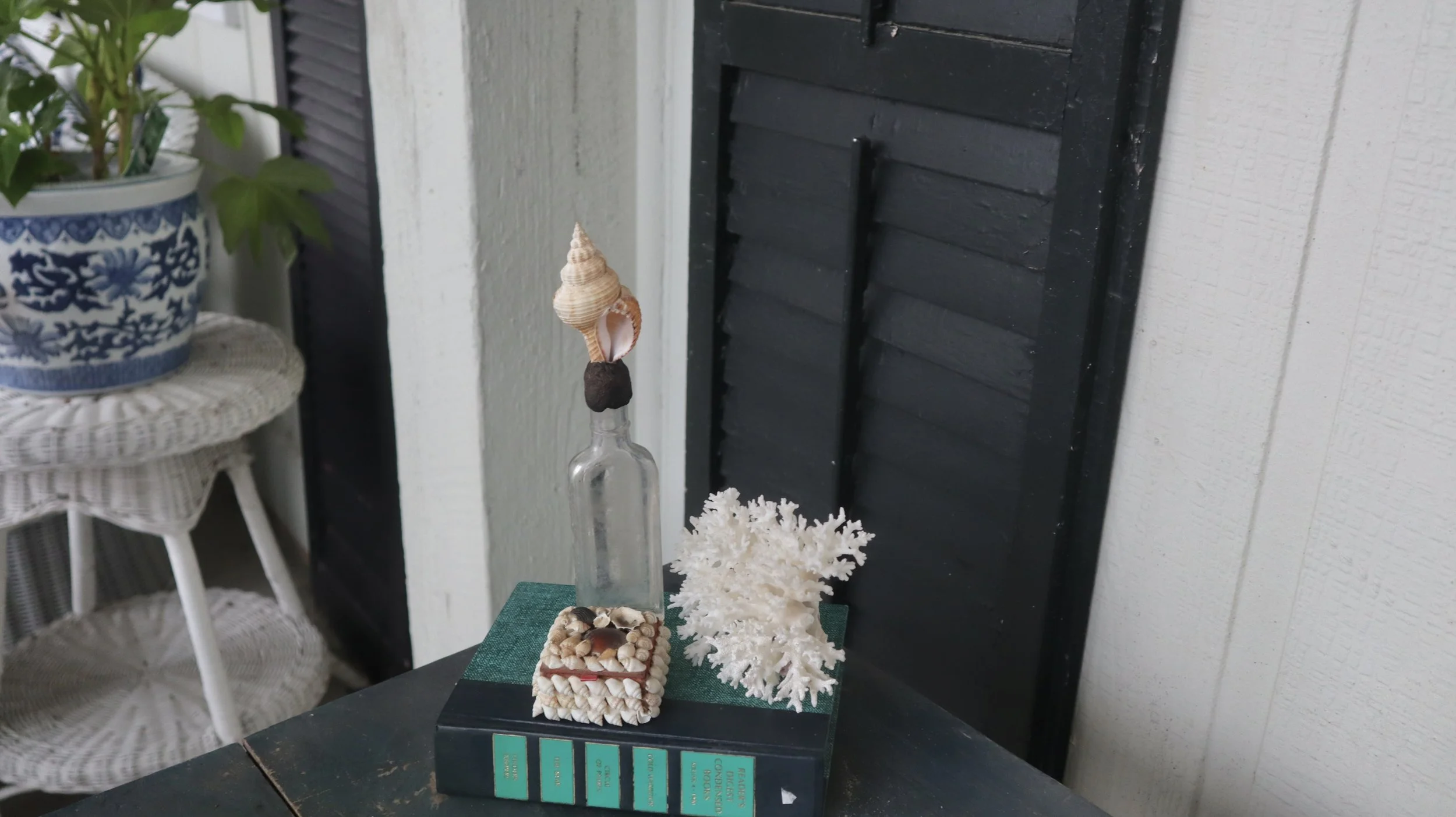 Small Brown Shell Topped Bottle