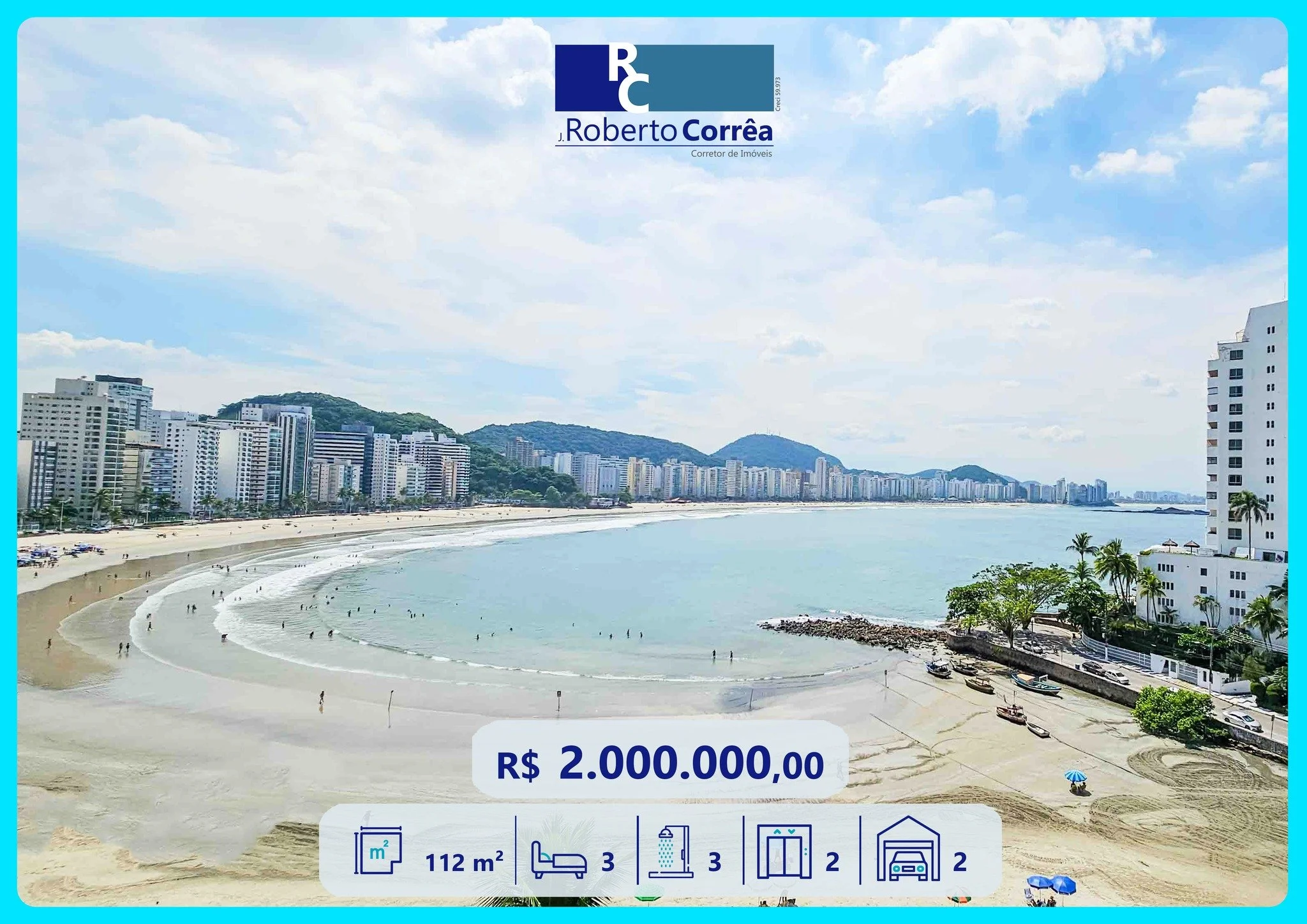 🌊 Lindo Apartamento Reformado &ndash; Praia das Ast&uacute;rias &ndash; Frente ao Mar!
🛏️ 3 Dormit&oacute;rios (sendo 2 Su&iacute;tes) | 📐 112 m&sup2; | 🚗 2 Vagas de Garagem
✨ Linda Vista ao Mar | 🏖️ &Aacute;rea de Lazer no Condom&iacute;nio | P