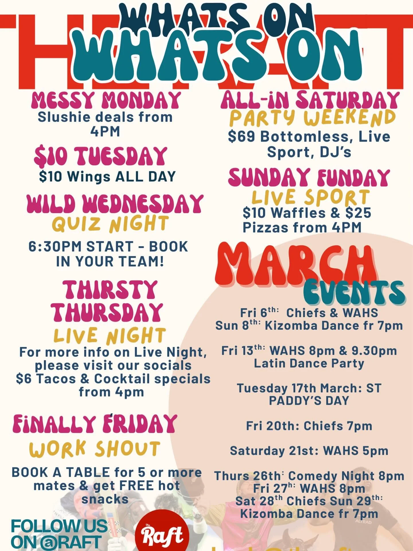 The schedules out&hellip;What&rsquo;s on this month at Raft 
.
.
.
#tauranga #taurangaevents #sport #livesports #nrl