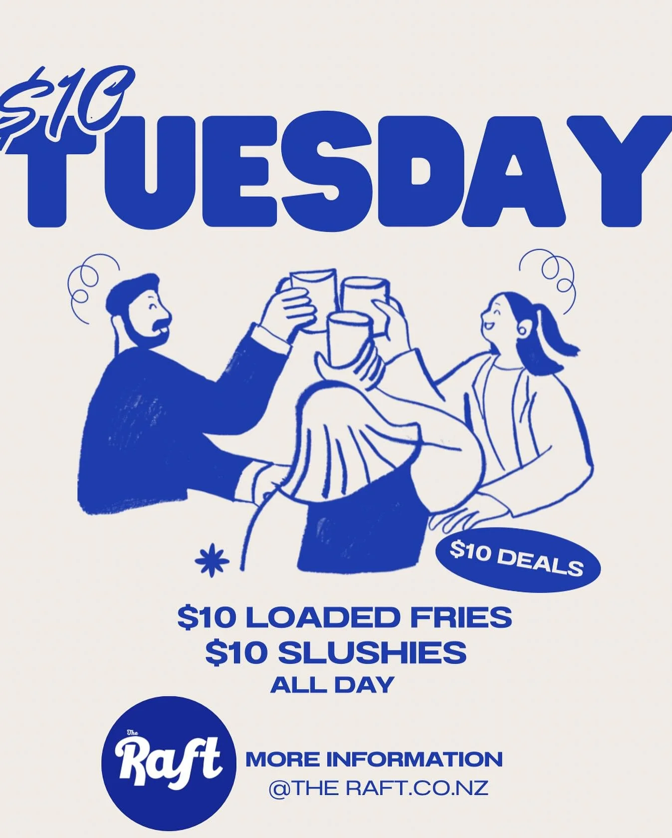 $10 Tuesday💸🔥
Loaded fries &amp; slushies name a better combo!
Cheap, cheerful, and way too easy to stay for &ldquo;just one more&rdquo; 🍻
Round up the crew &mdash; Tuesday&rsquo;s just got dangerous 
&bull;
&bull;
&bull;
&bull;
#10dollardeals #tu
