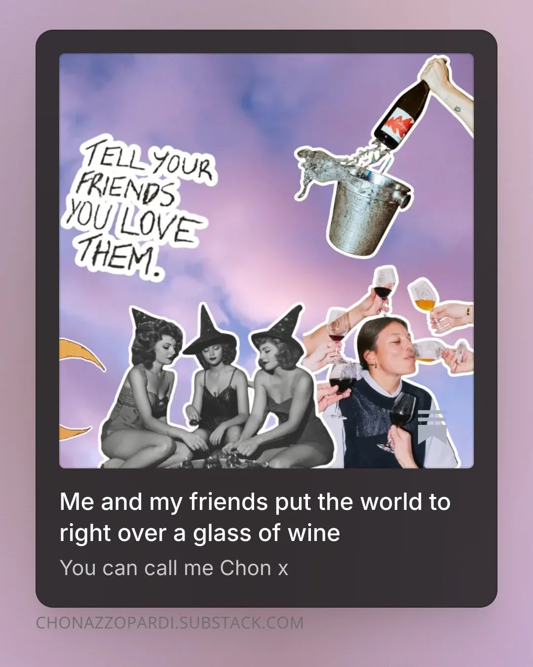 A short story: Me and my friends put the world to right over a glass of wine