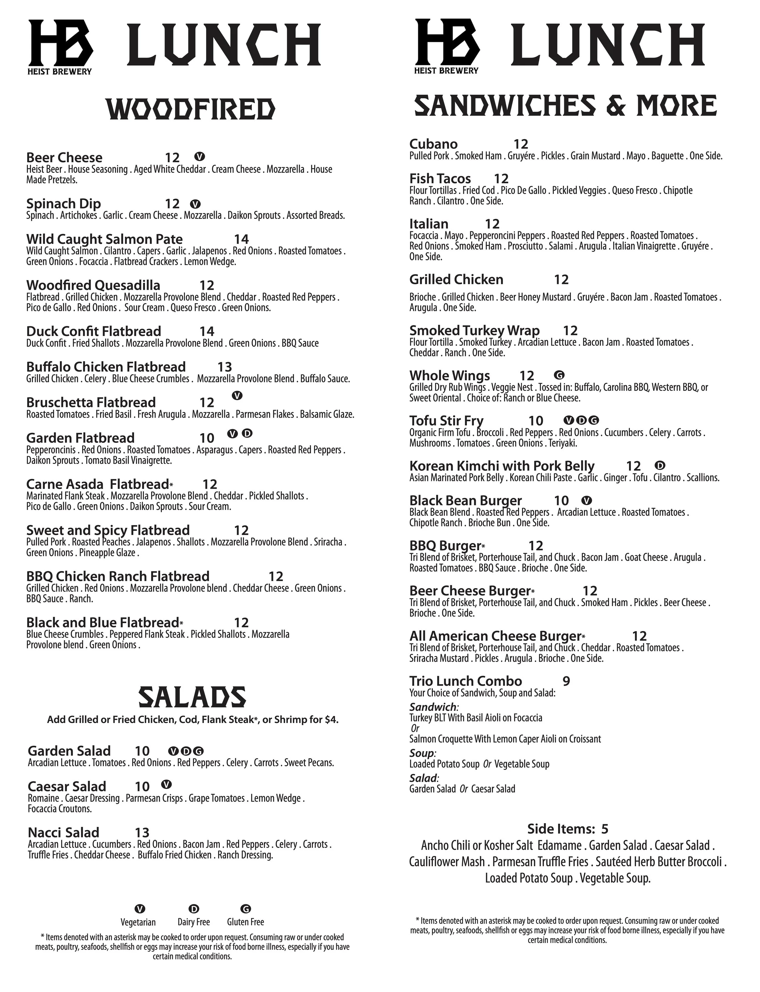This menu shows the front and back side by side. 