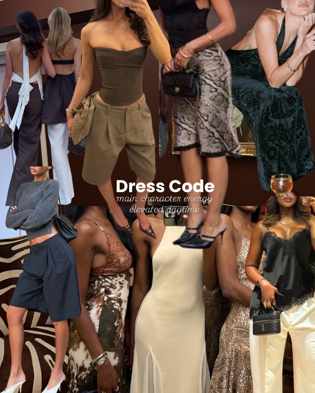 consider this your june 7th mood board&hearts;️

champagne, caviar, books, and main character energy.
we can&rsquo;t wait to see your elevated daytime looks.
#outfit #inspo #ootd #bookclub #event