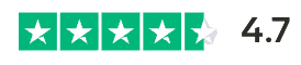 Four green stars and one gray star, with a rating of 4.7