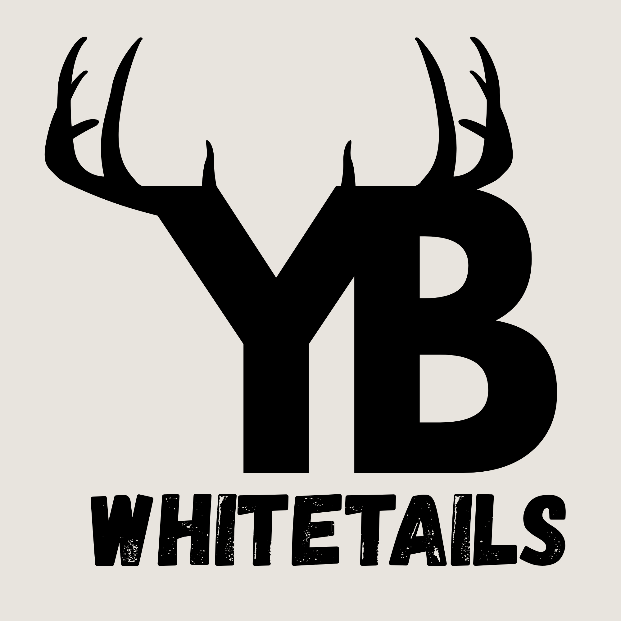 Logo for Young Buck Whitetails with stylized deer antlers and the letters YB.