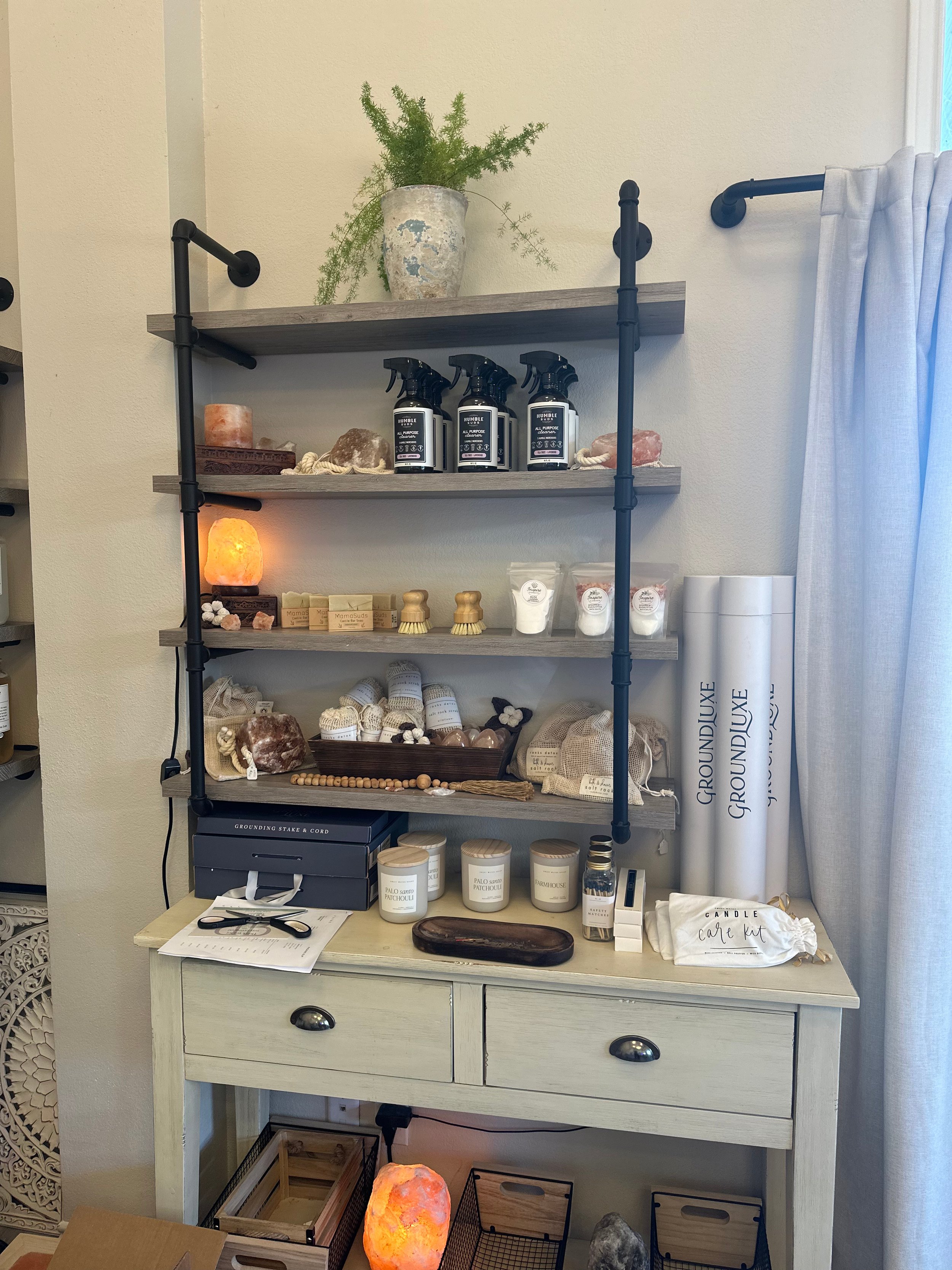 Salt and other natural products offered at mandala den