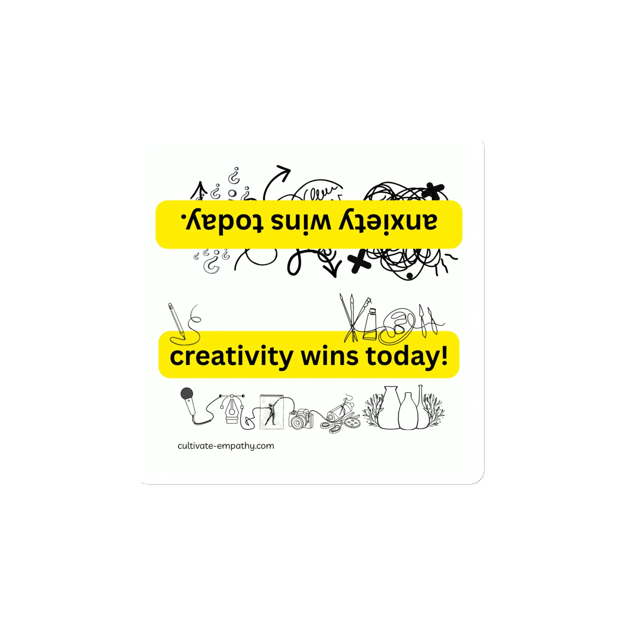 "Anxiety vs. Creativity" Flip Magnet — Mental Health Magnet