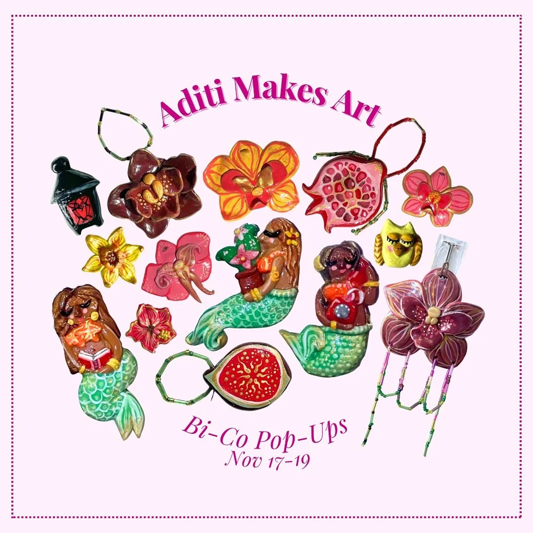 BI-CO ‼️

I am back on campus this week to sell some of my favourite art pieces + an interactive drawing photo booth :)
Come get magnets, ornaments, wall hangings, and drawings for discounted + bundle prices!

Nov 17: Ceramics @ BMC Campus Center (1-