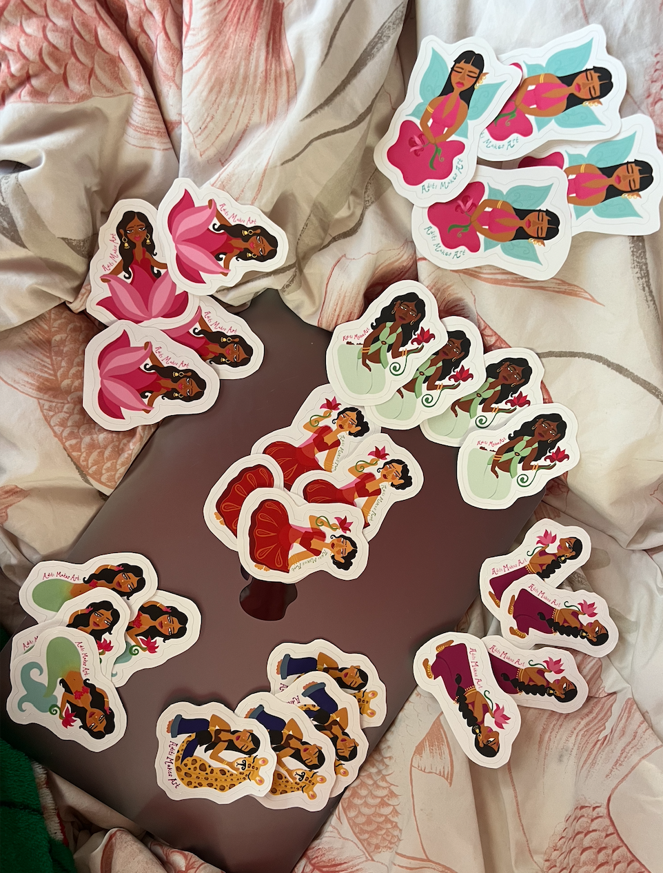 die-cut lotus stickers