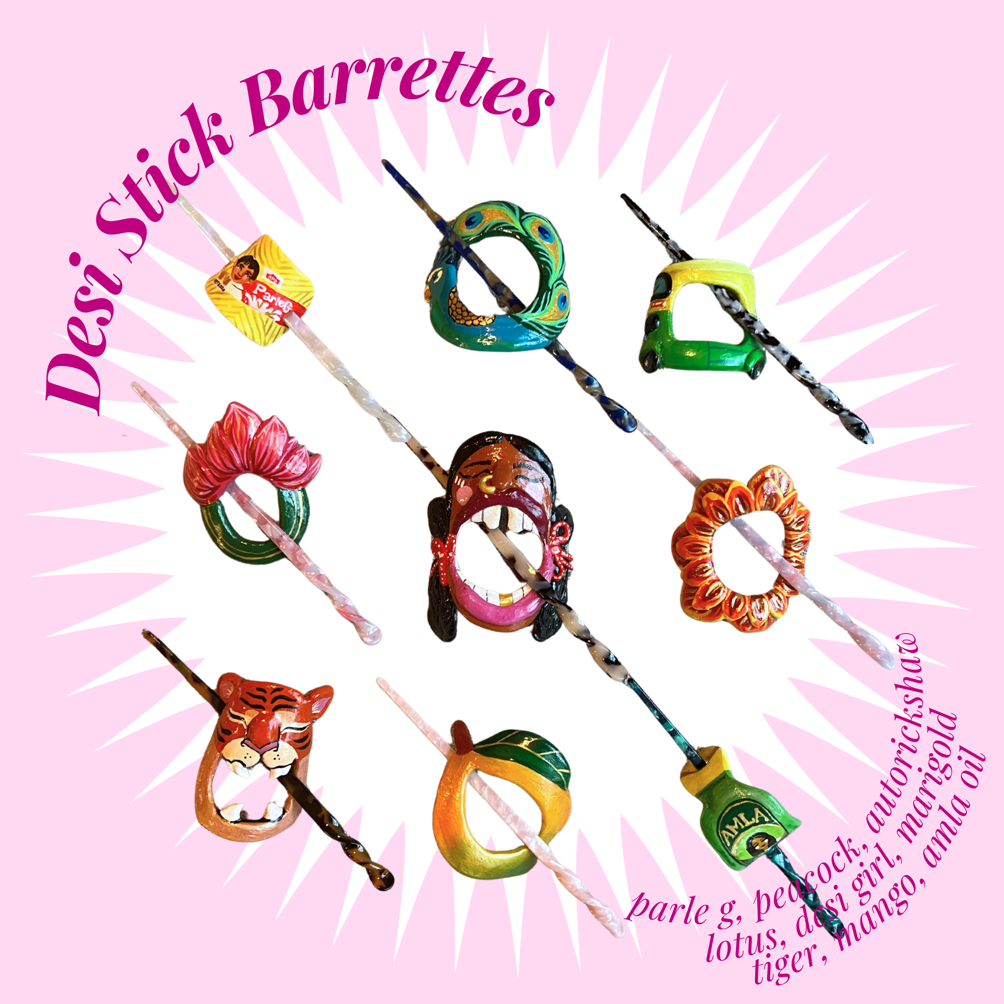 Desi Stick Barrettes