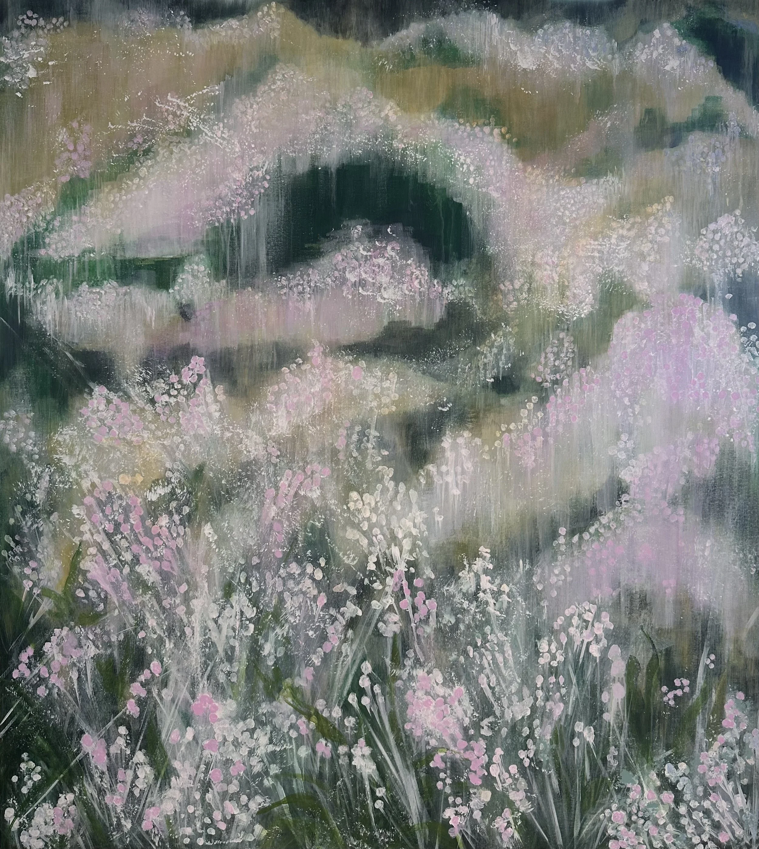  Lampejos
 Acrílica, pigmento puro e pastel seco sobre tela
 100 x 90cm 
 2025