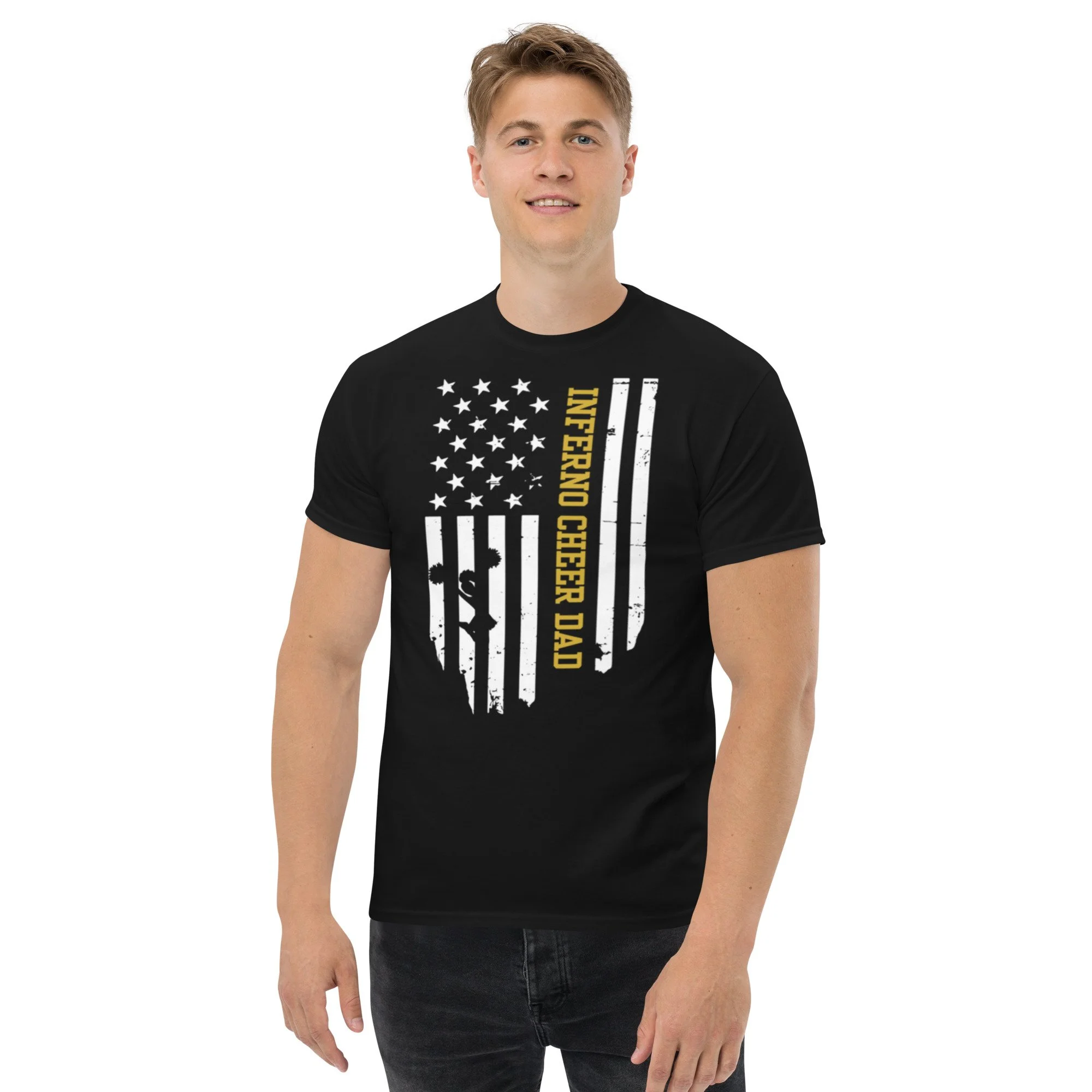 Inferno Cheer Dad Flag Shirt