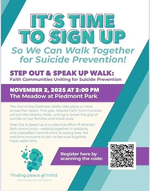 We are just 3 weeks away from the Step Out and Speak Up Walk at Piedmont Park Faith Communities are coming together to honor lives lost, support survivors, and stand UNITED for prevention.
Don&rsquo;t wait - register your congregation today at the li
