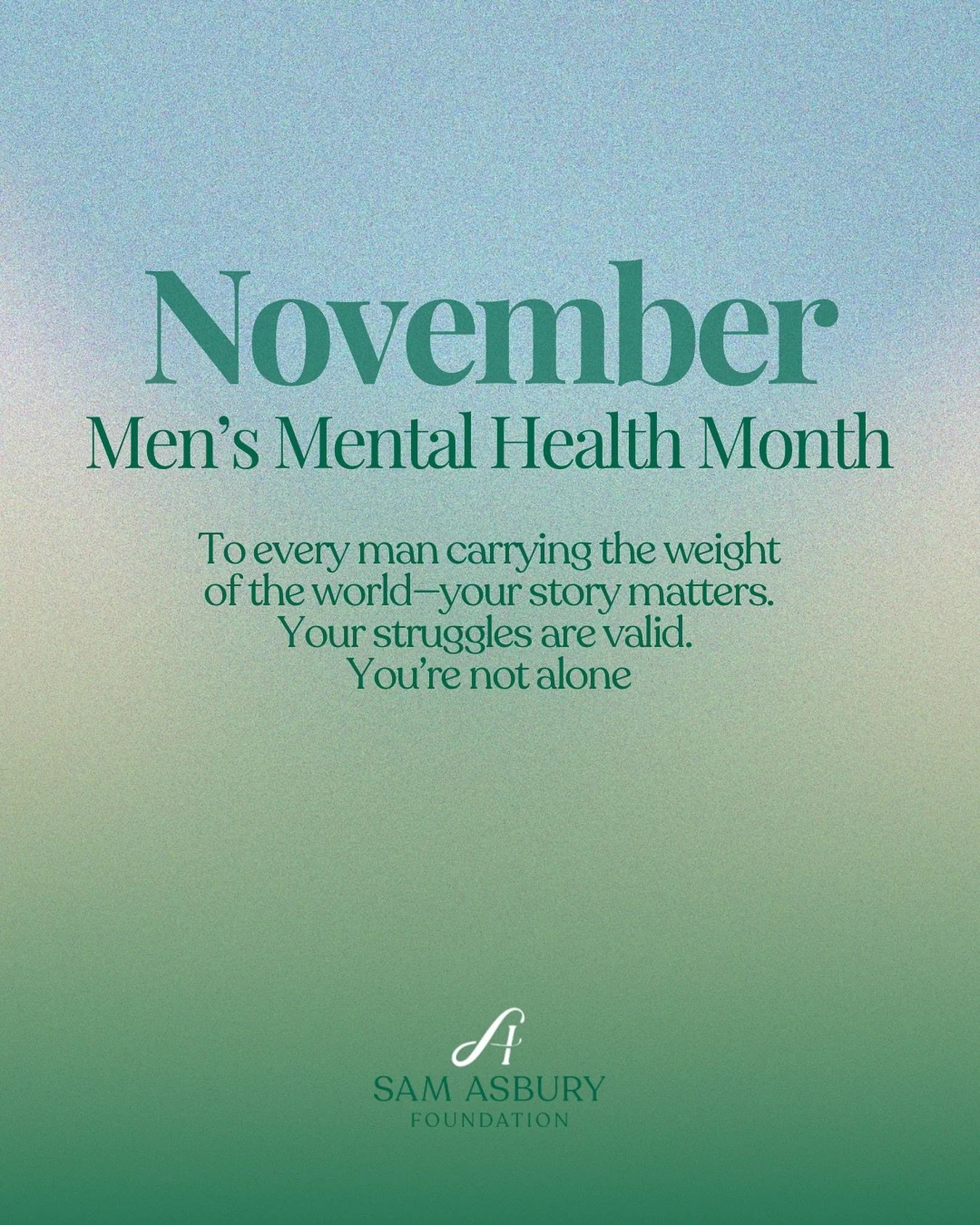 Men&rsquo;s mental health matters&mdash;every day, not just this month. 💚