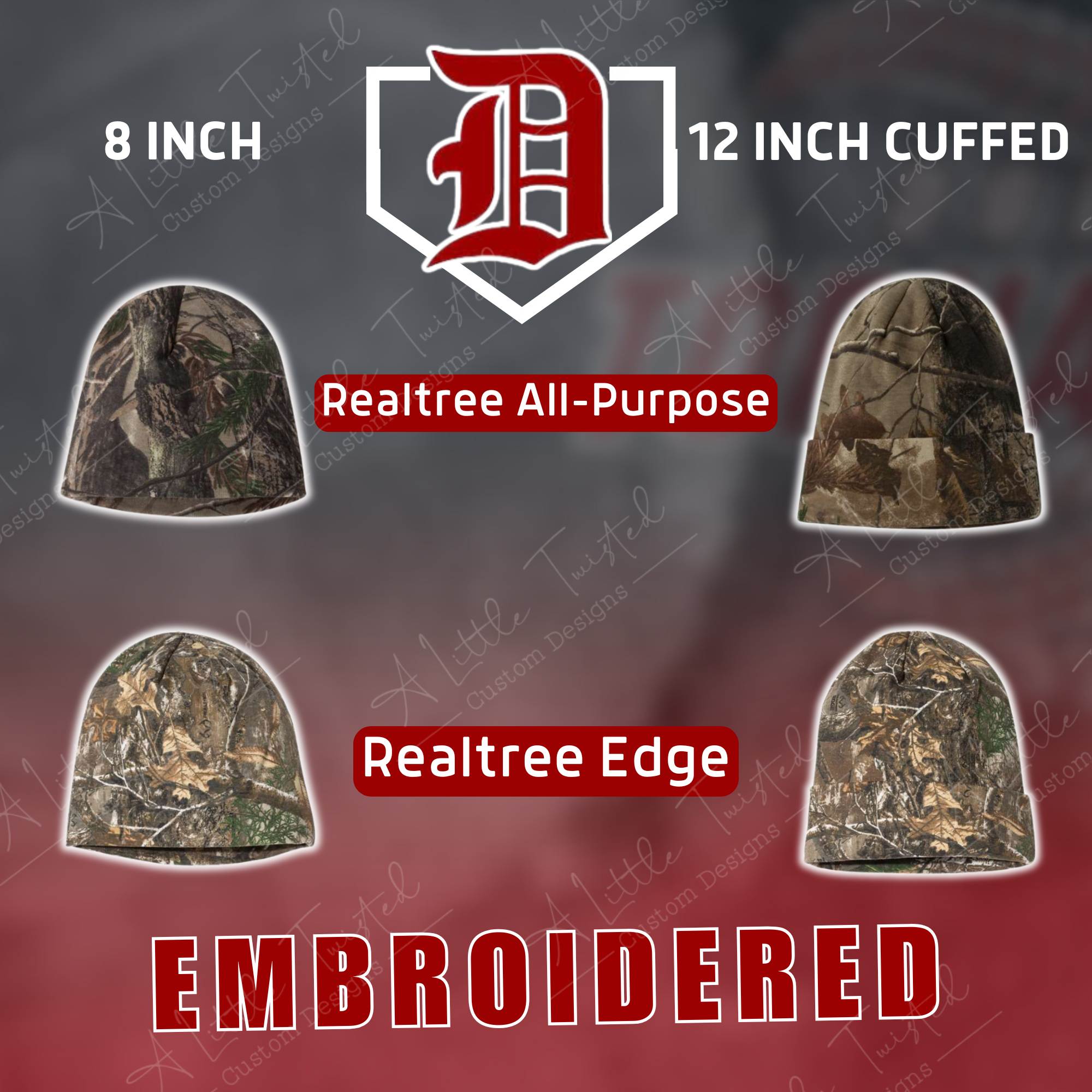 Dover Youth Softball Camo Beanie (Cuffed Available)