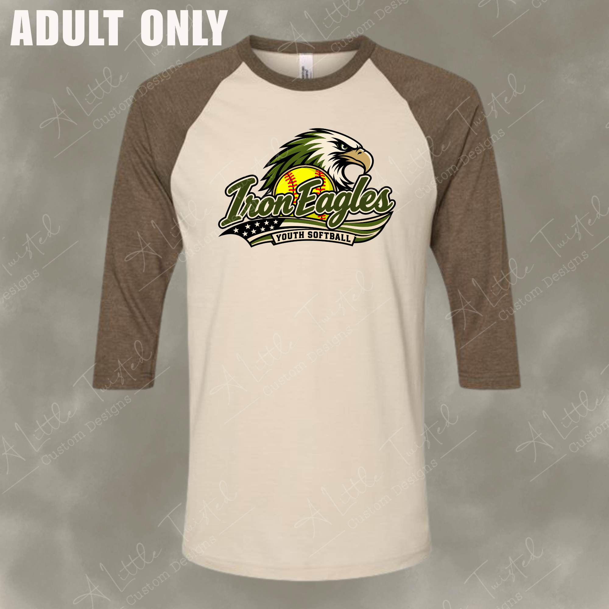 Iron Eagle Softball Raglan Baseball Tee