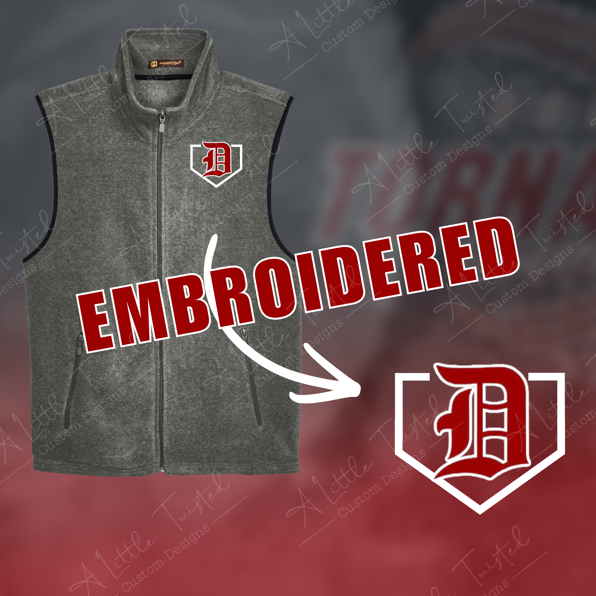 Dover Youth Softball Full-Zip Fleece Vest