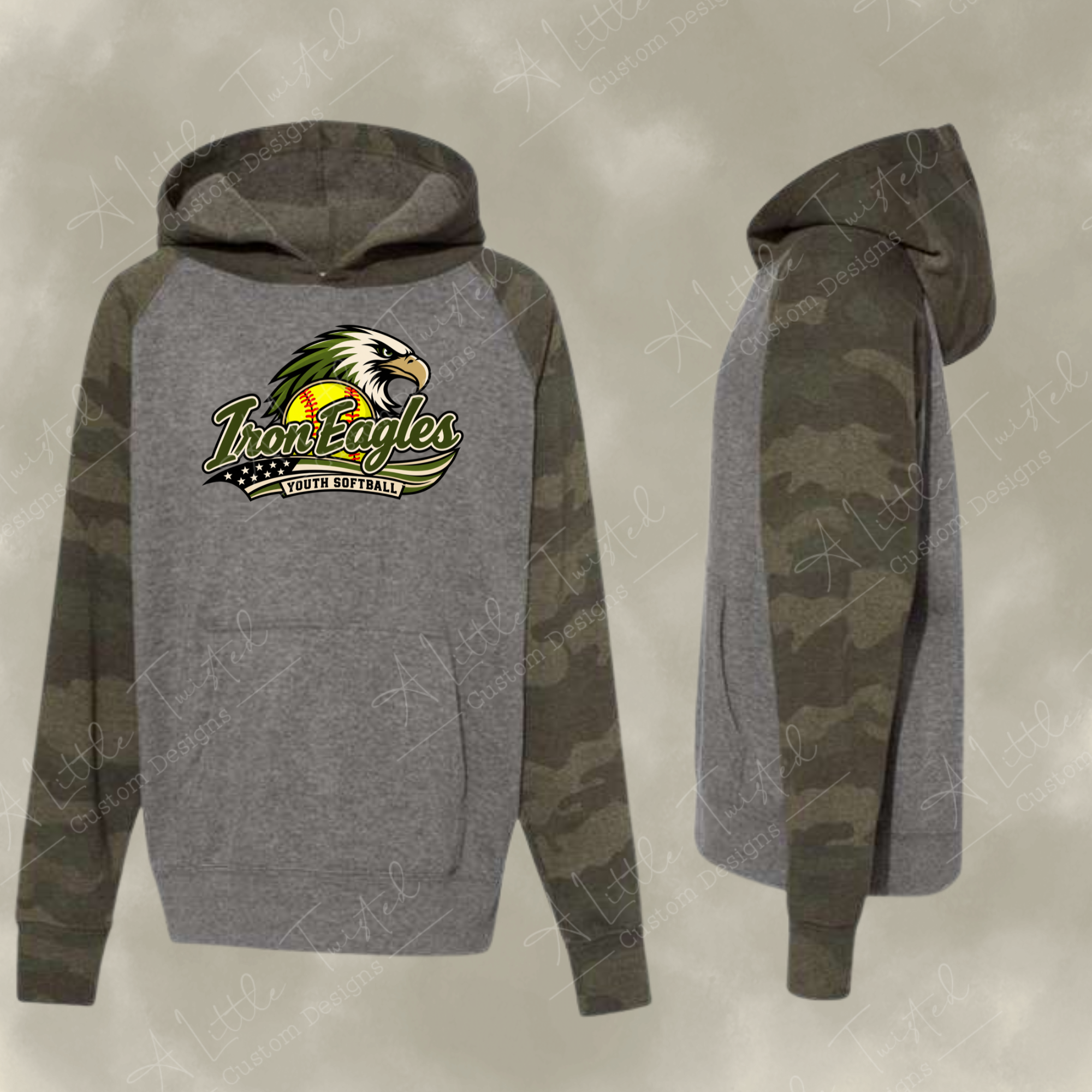 Iron Eagle Softball Camo Hoodie