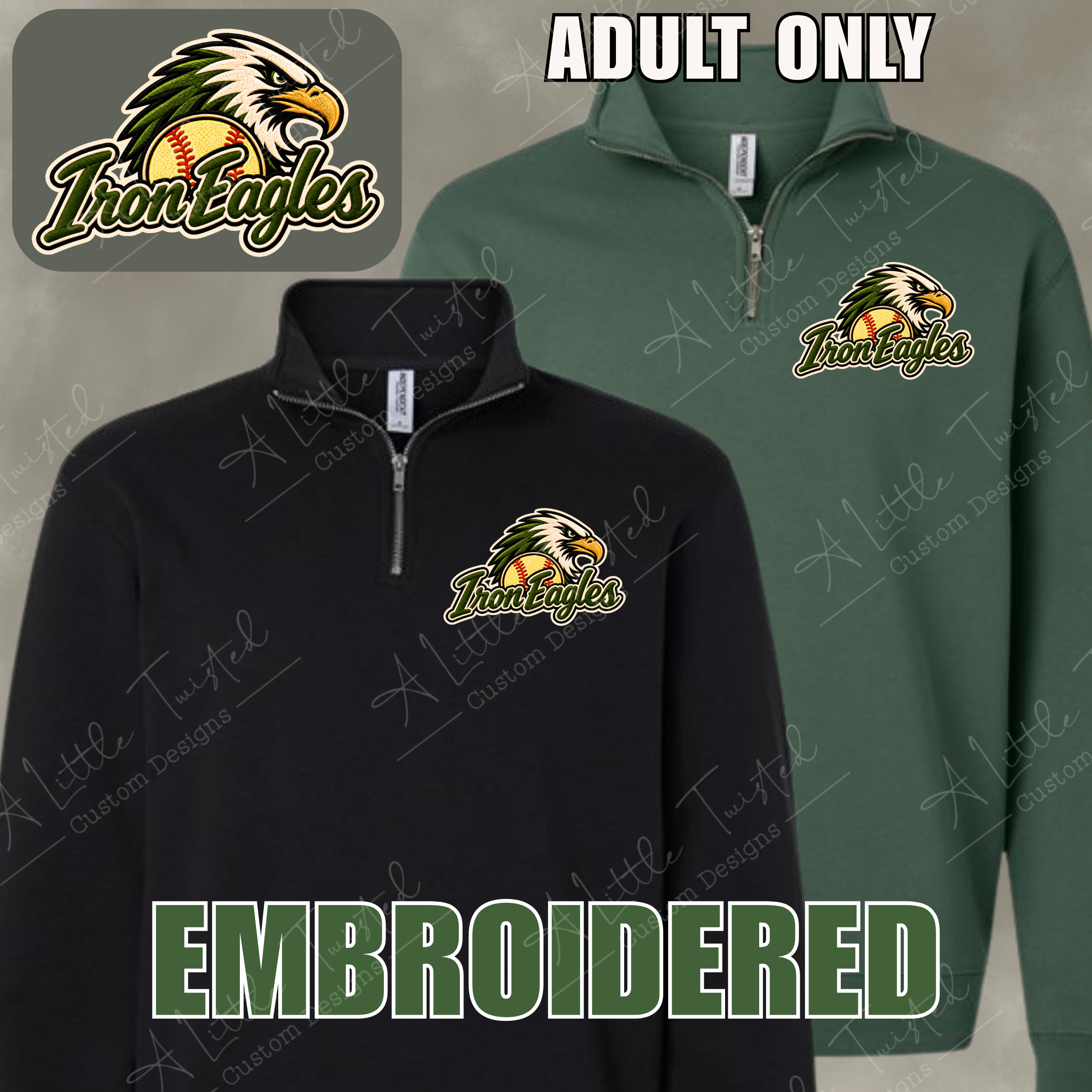 Iron Eagle Softball Crew Quarter Zip Sweatshirt