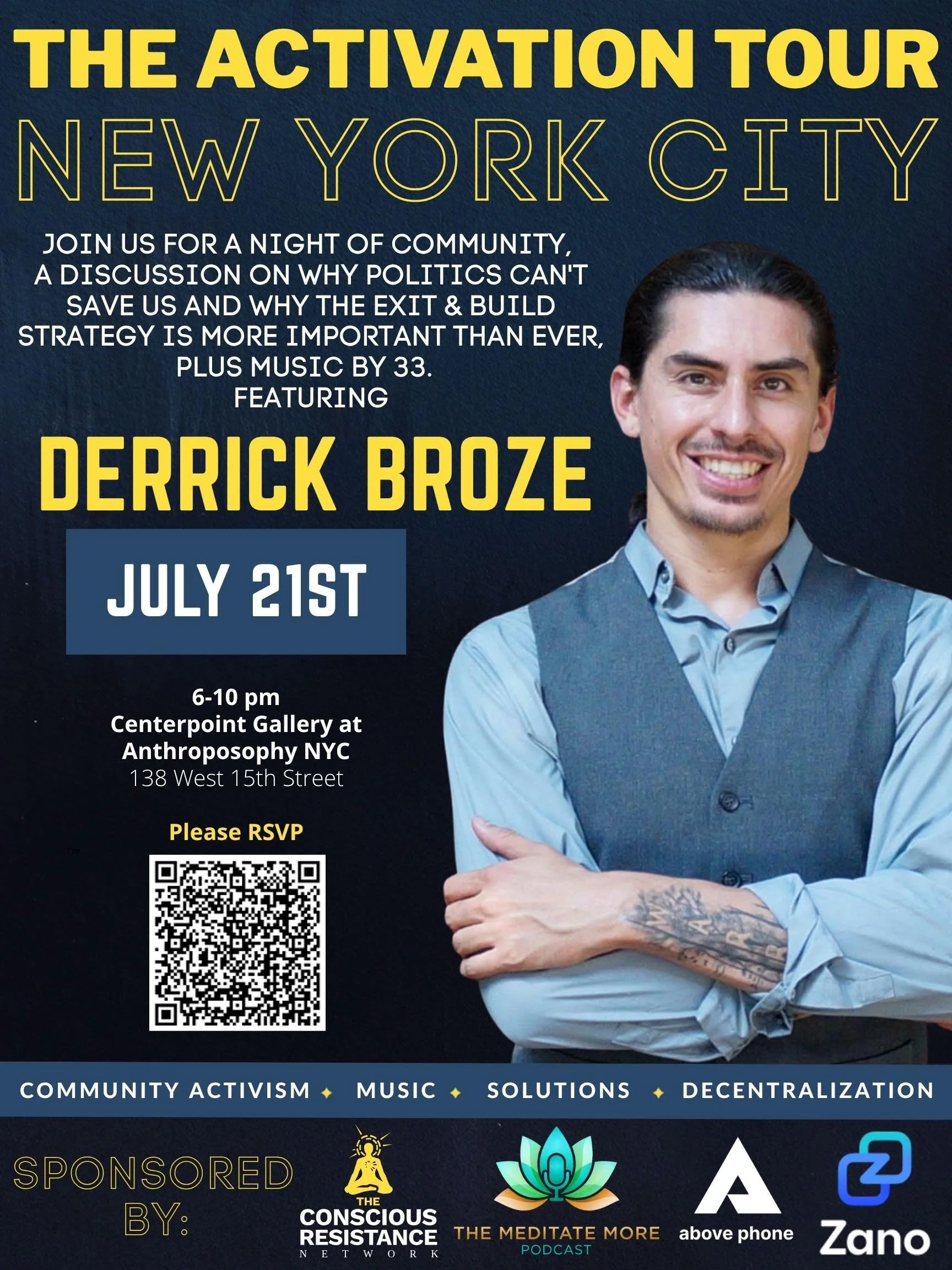 The Activation Tour NYC featuring Derrick Broze