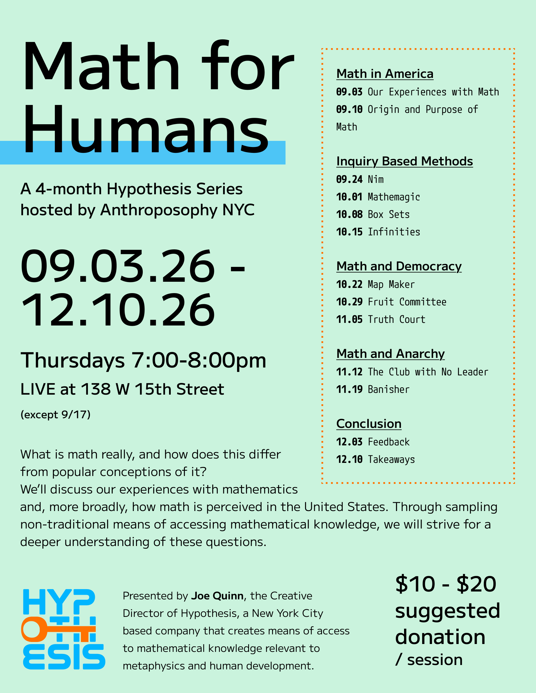 Math for Humans: Our Experiences with Math
