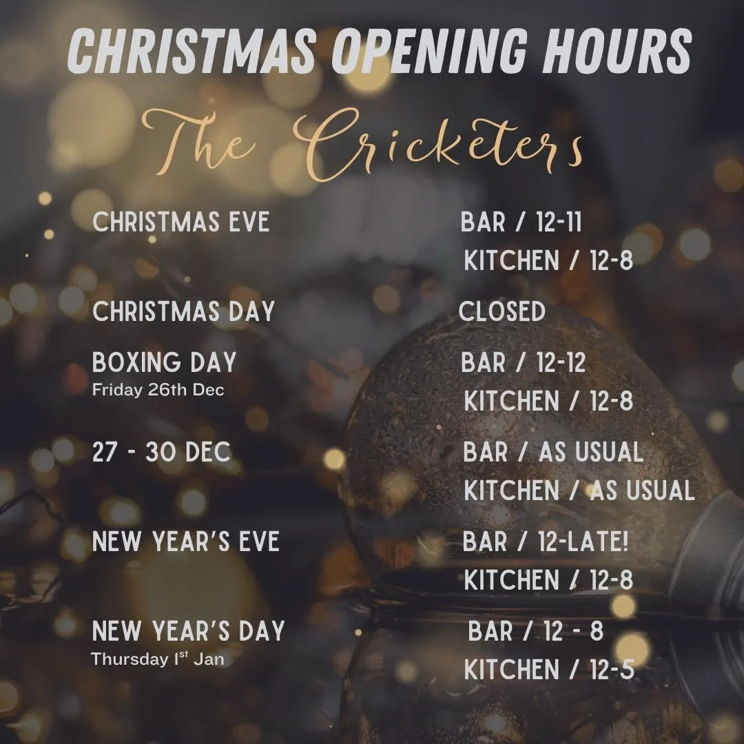 Whether you&rsquo;re popping in for a quiet pint, a Boxing Day catch-up, or seeing the New Year in with us, here&rsquo;s when we&rsquo;re open over the festive period 🍻

Thanks for all the support this year &ndash; we can&rsquo;t wait to see you ove