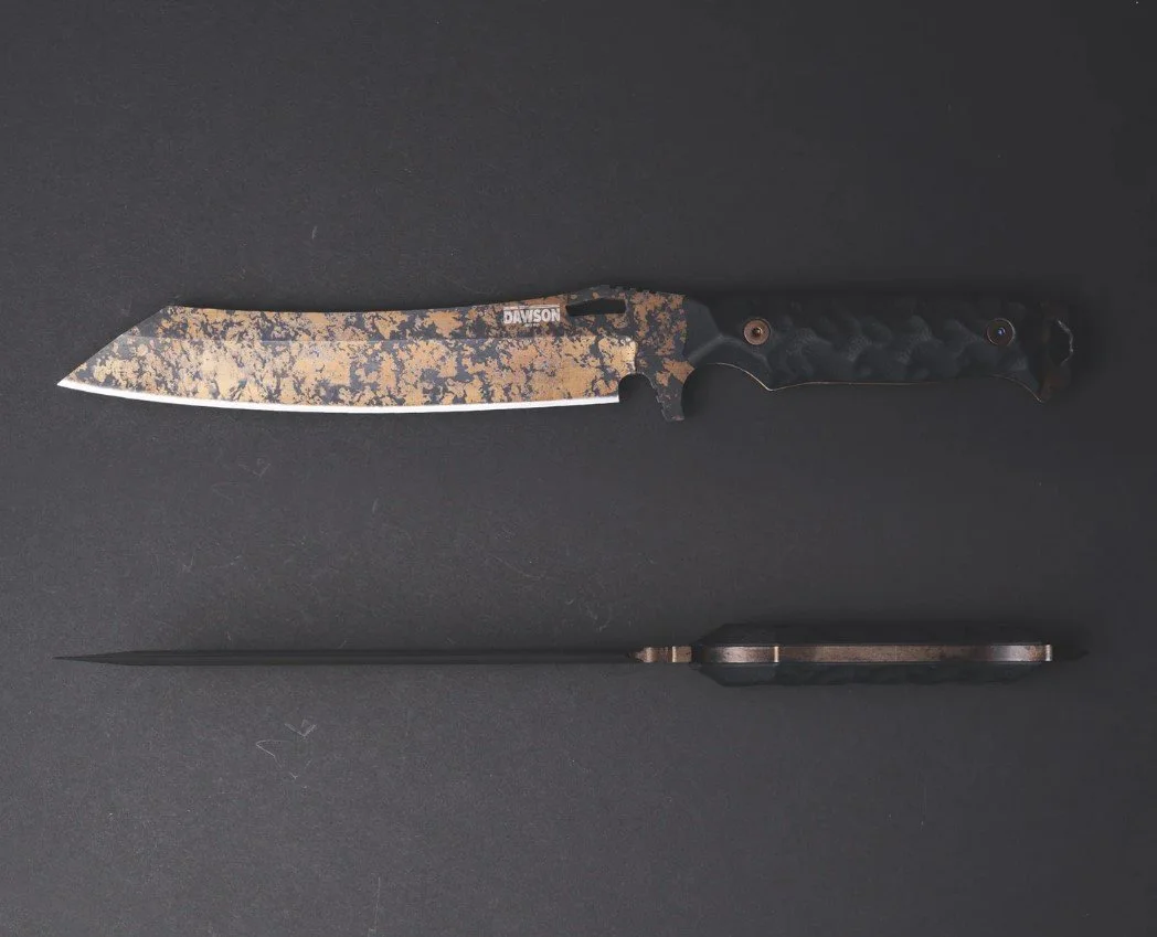 DAWSON WAYFINDER WILDFIRE BLACK G10 FIXED BLADE KNIFE