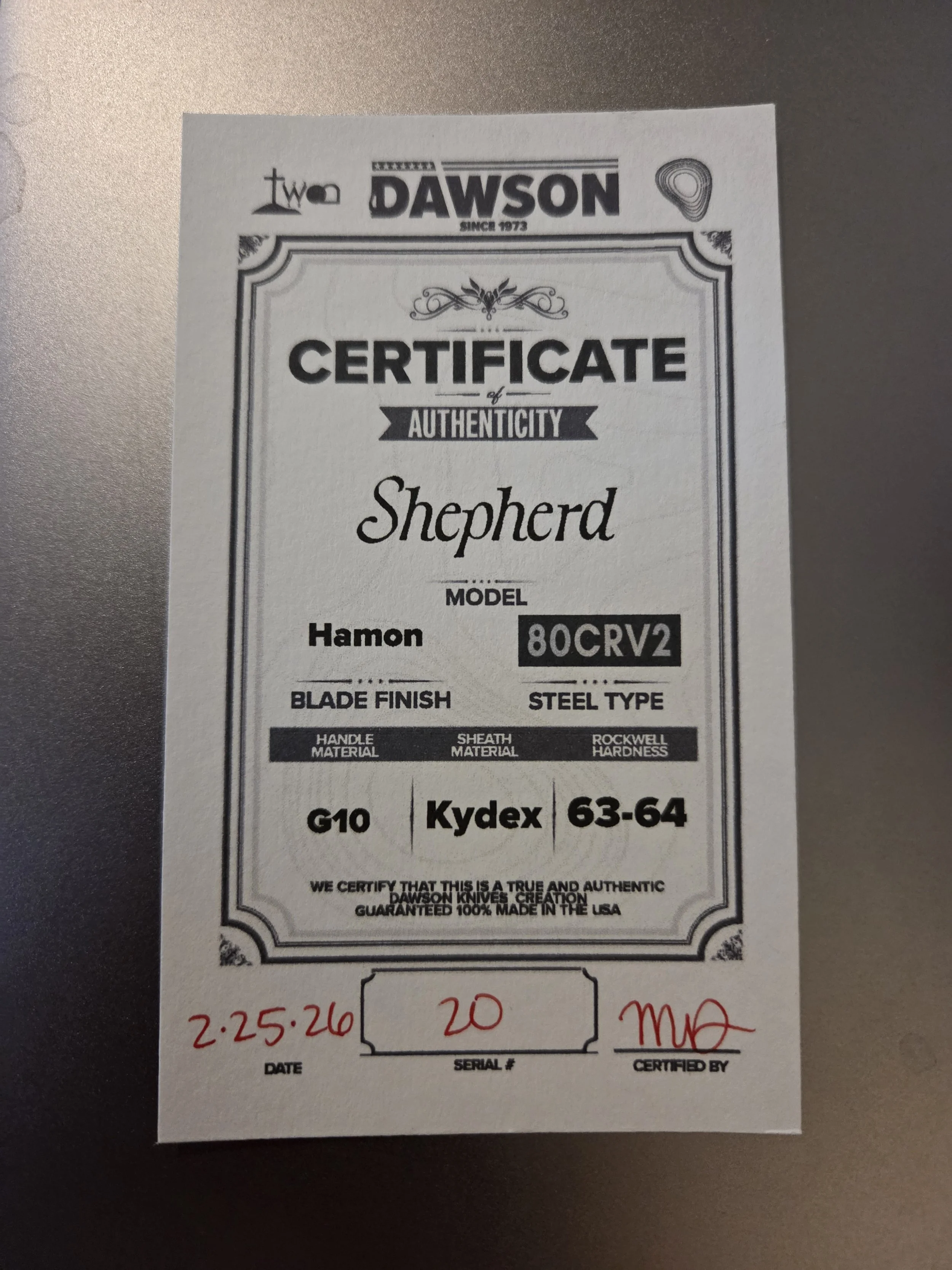 SHEPHERD HAMON BLACK G10 CERTIFICATE.jpg
